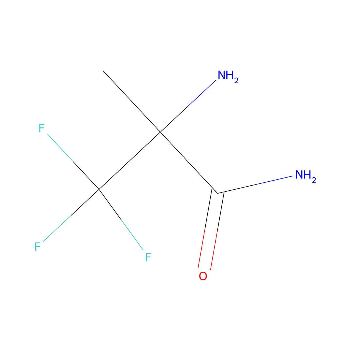 2-Amino-3,3,3-trifluoro-2-methylpropanamide molecular structure, CAS 122008-12-2