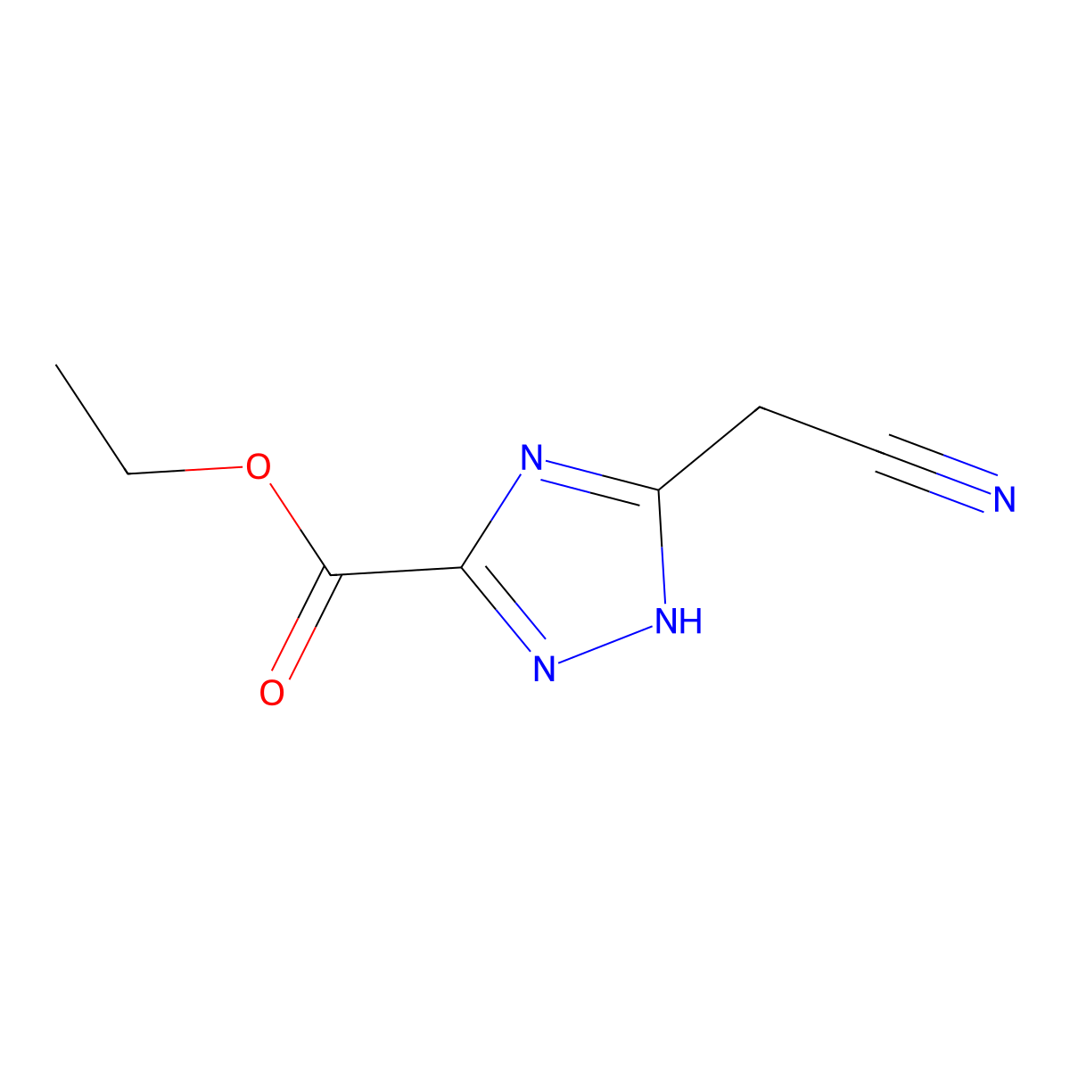ethyl 3-(cyanomethyl)-1H-1,2,4-triazole-5-carboxylate molecular structure, CAS 1220096-54-7
