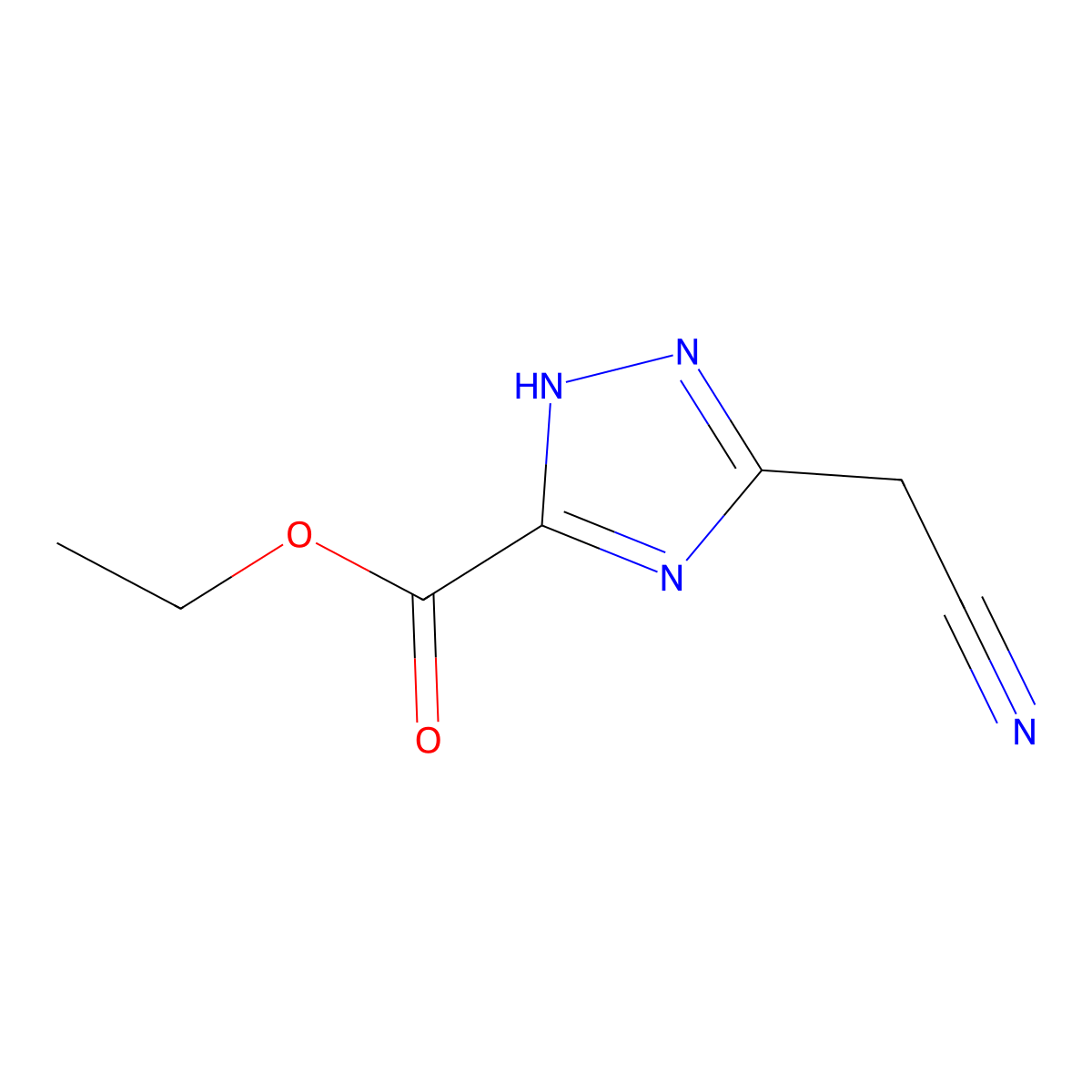 ethyl 3-(cyanomethyl)-1H-1,2,4-triazole-5-carboxylate molecular structure, CAS 1220096-54-7