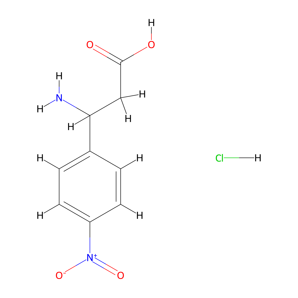 3-amino-3-(4-nitrophenyl)propanoic Acid Hydrochloride molecular structure, CAS 1220106-24-0