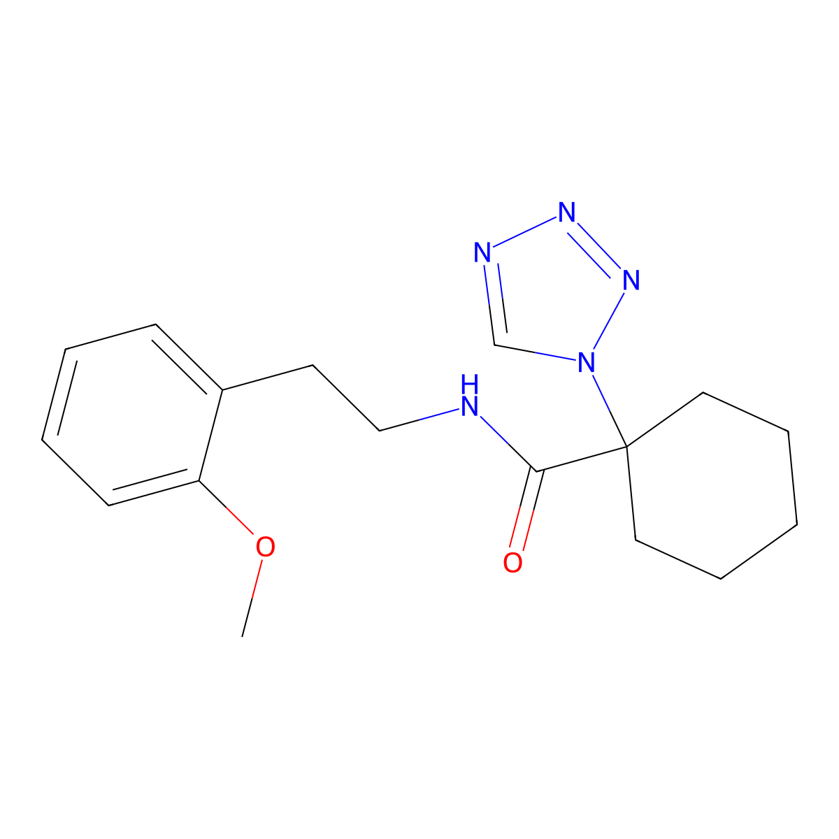 N-[2-(2-methoxyphenyl)ethyl]-1-(1H-tetrazol-1-yl)cyclohexanecarboxamide molecular structure, CAS 1220108-05-3