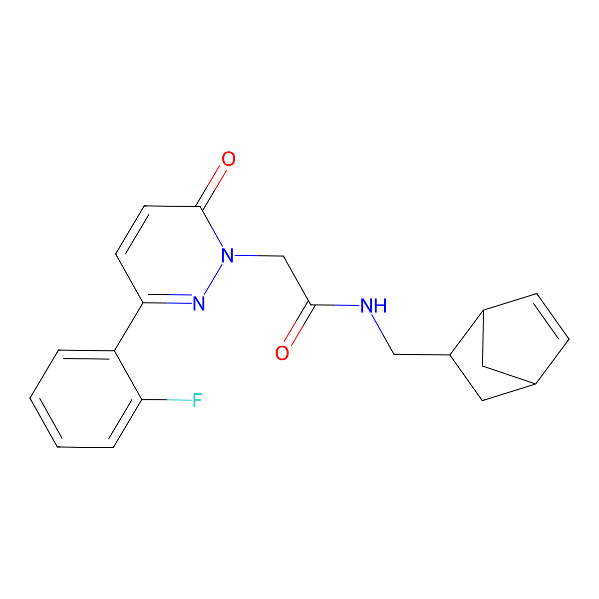 N-(bicyclo[2.2.1]hept-5-en-2-ylmethyl)-2-[3-(2-fluorophenyl)-6-oxopyridazin-1(6H)-yl]acetamide molecular structure, CAS 1220108-17-7
