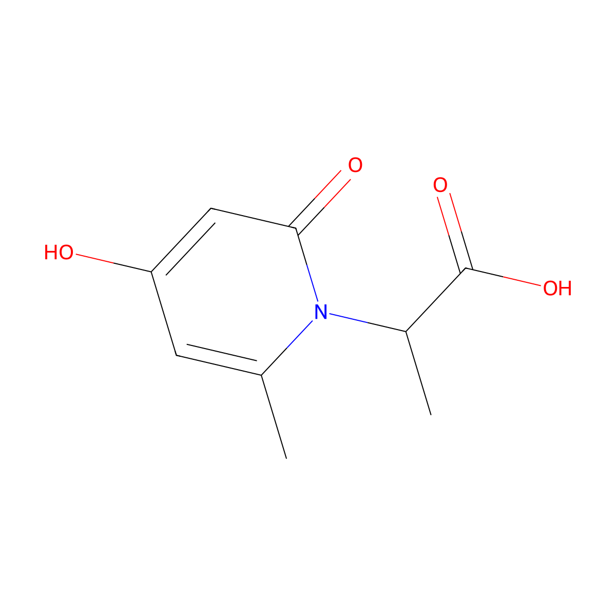 (S)-2-(4-hydroxy-6-methyl-2-oxopyridin-1(2H)-yl)propanoic acid molecular structure, CAS 1220108-42-8