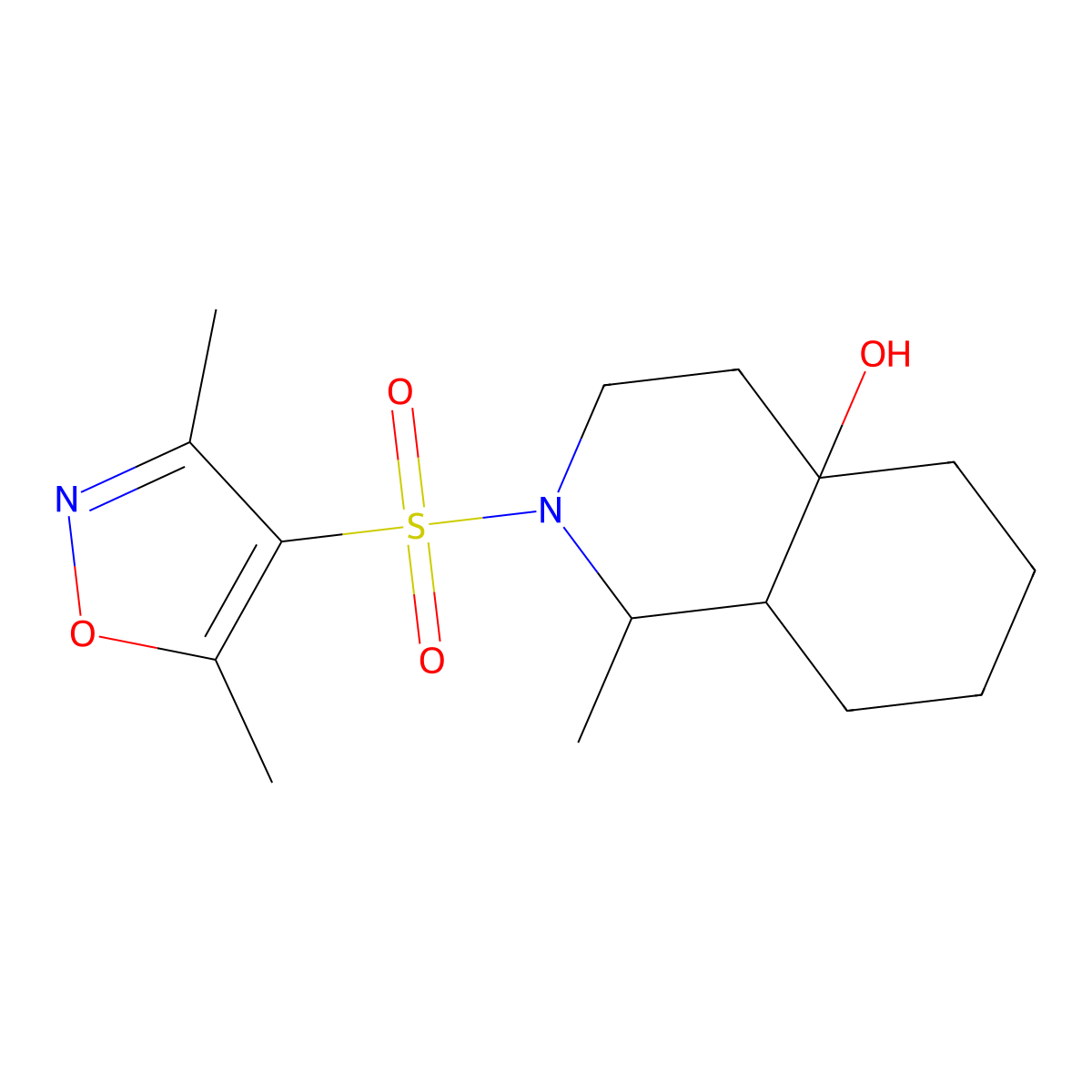 2-[(3,5-dimethyl-1,2-oxazol-4-yl)sulfonyl]-1-methyloctahydroisoquinolin-4a(2H)-ol molecular structure, CAS 1220108-77-9