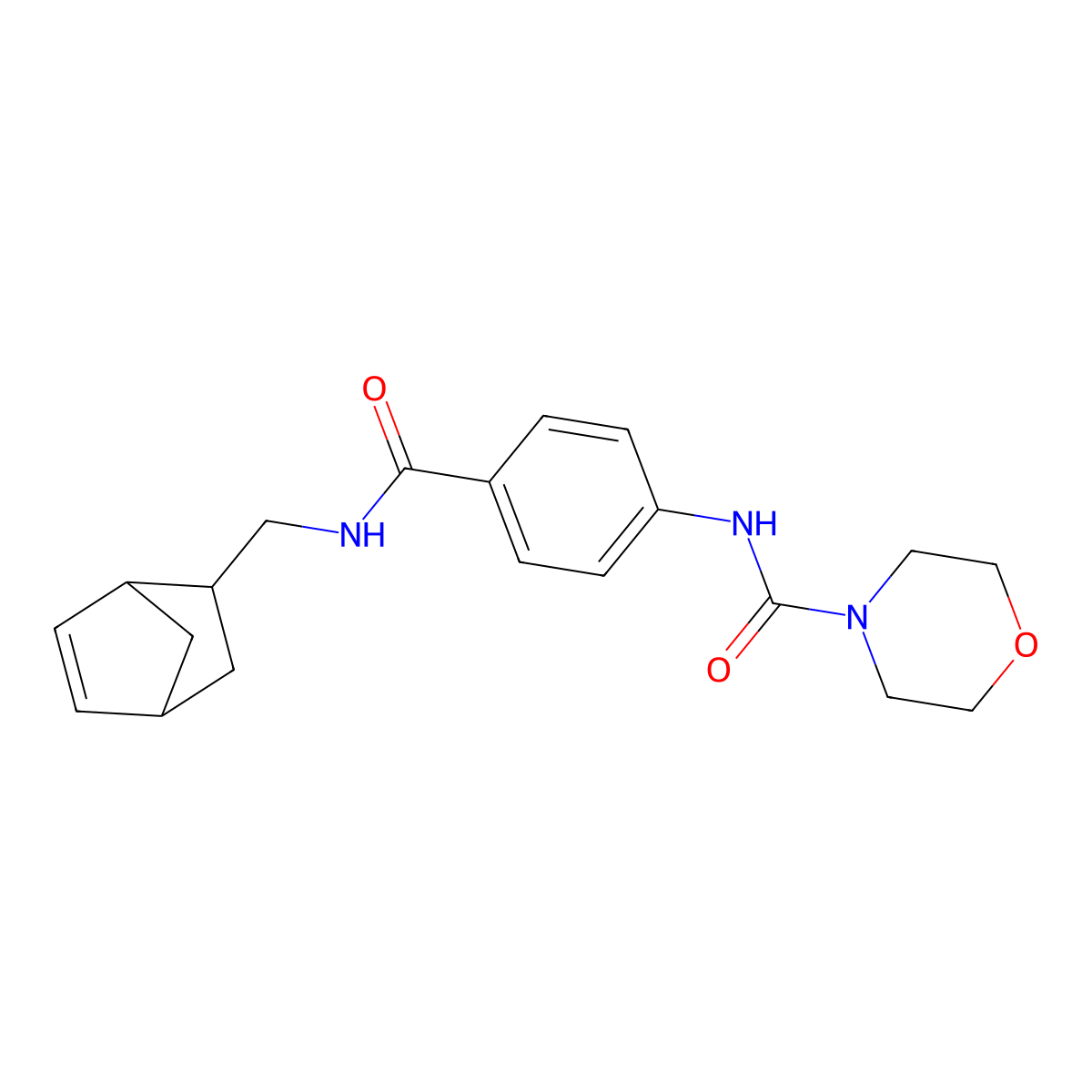 N-{4-[(bicyclo[2.2.1]hept-5-en-2-ylmethyl)carbamoyl]phenyl}morpholine-4-carboxamide molecular structure, CAS 1220109-02-3