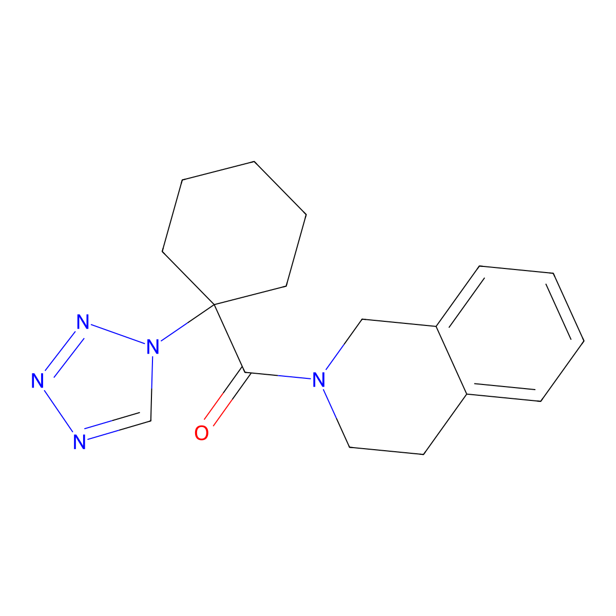 3,4-dihydroisoquinolin-2(1H)-yl[1-(1H-tetrazol-1-yl)cyclohexyl]methanone molecular structure, CAS 1220109-62-5