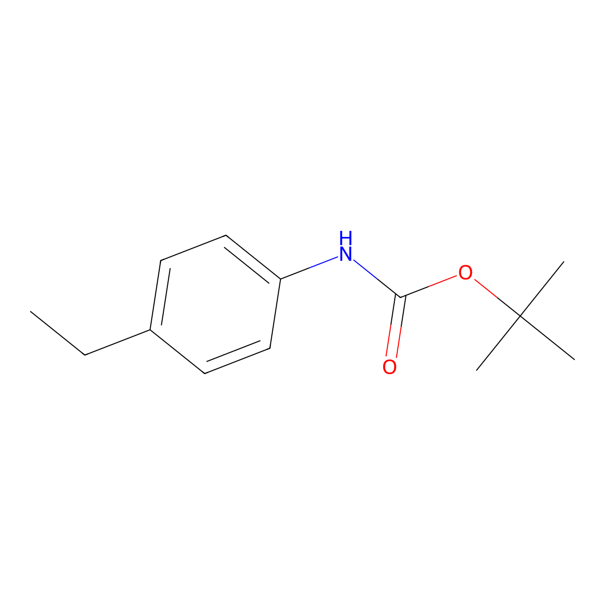 tert-butyl N-(4-ethylphenyl)carbamate molecular structure, CAS 1220120-57-9