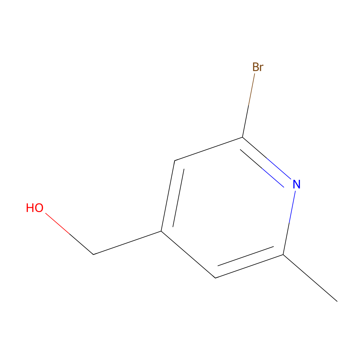 (2-Bromo-6-methylpyridin-4-yl)methanol molecular structure, CAS 1220123-59-0