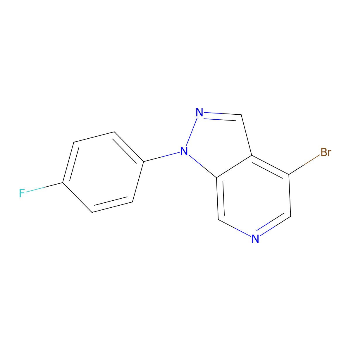 4-Bromo-1-(4-fluorophenyl)-1H-pyrazolo[3,4-c]pyridine molecular structure, CAS 1220165-54-7