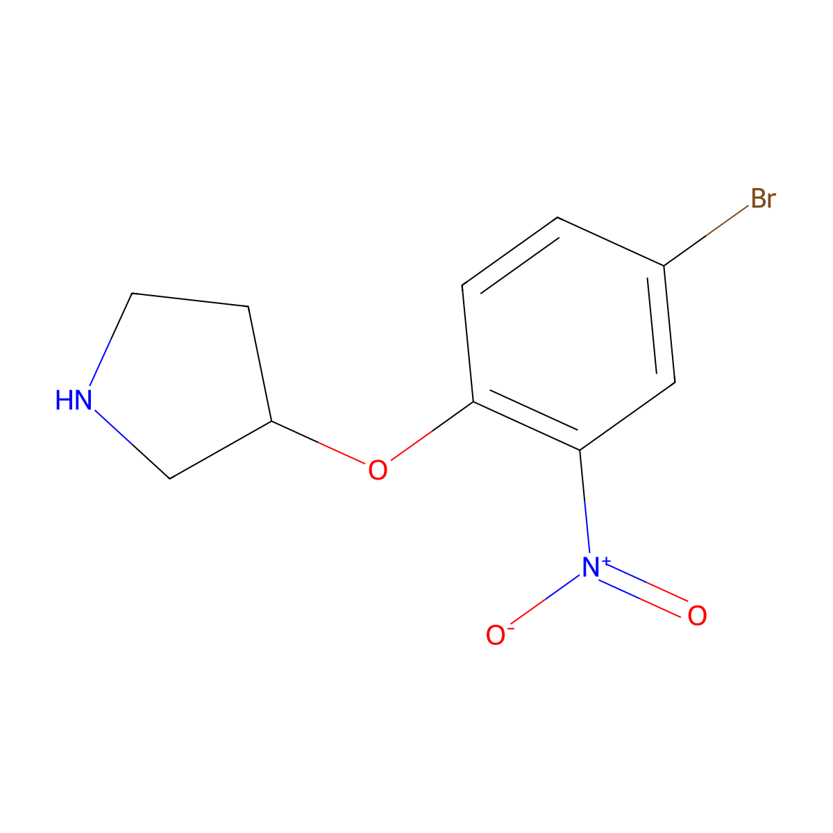 3-(4-Bromo-2-nitrophenoxy)pyrrolidine molecular structure, CAS 1220171-66-3