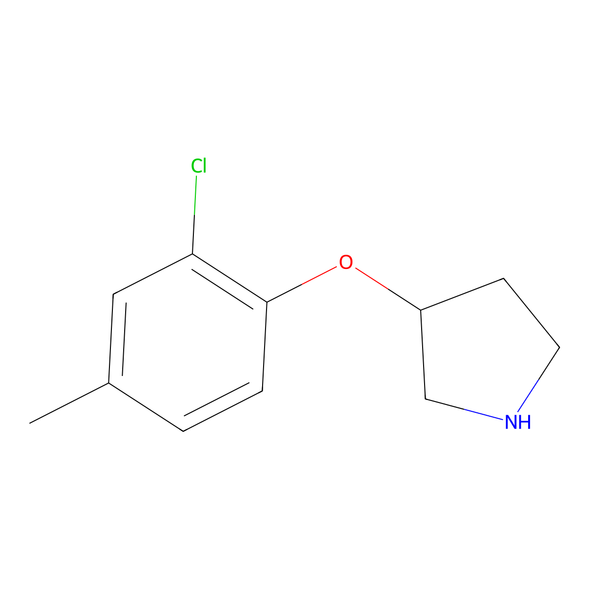 3-(2-Chloro-4-methylphenoxy)pyrrolidine molecular structure, CAS 1220172-02-0