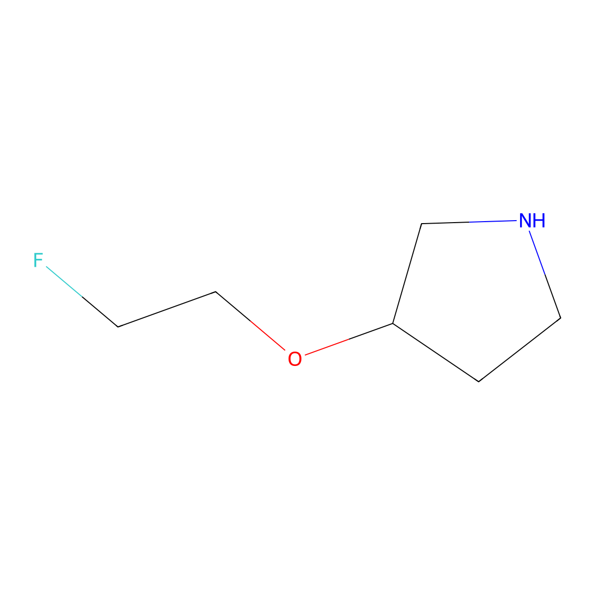 3-(2-Fluoroethoxy)pyrrolidine molecular structure, CAS 1220172-58-6