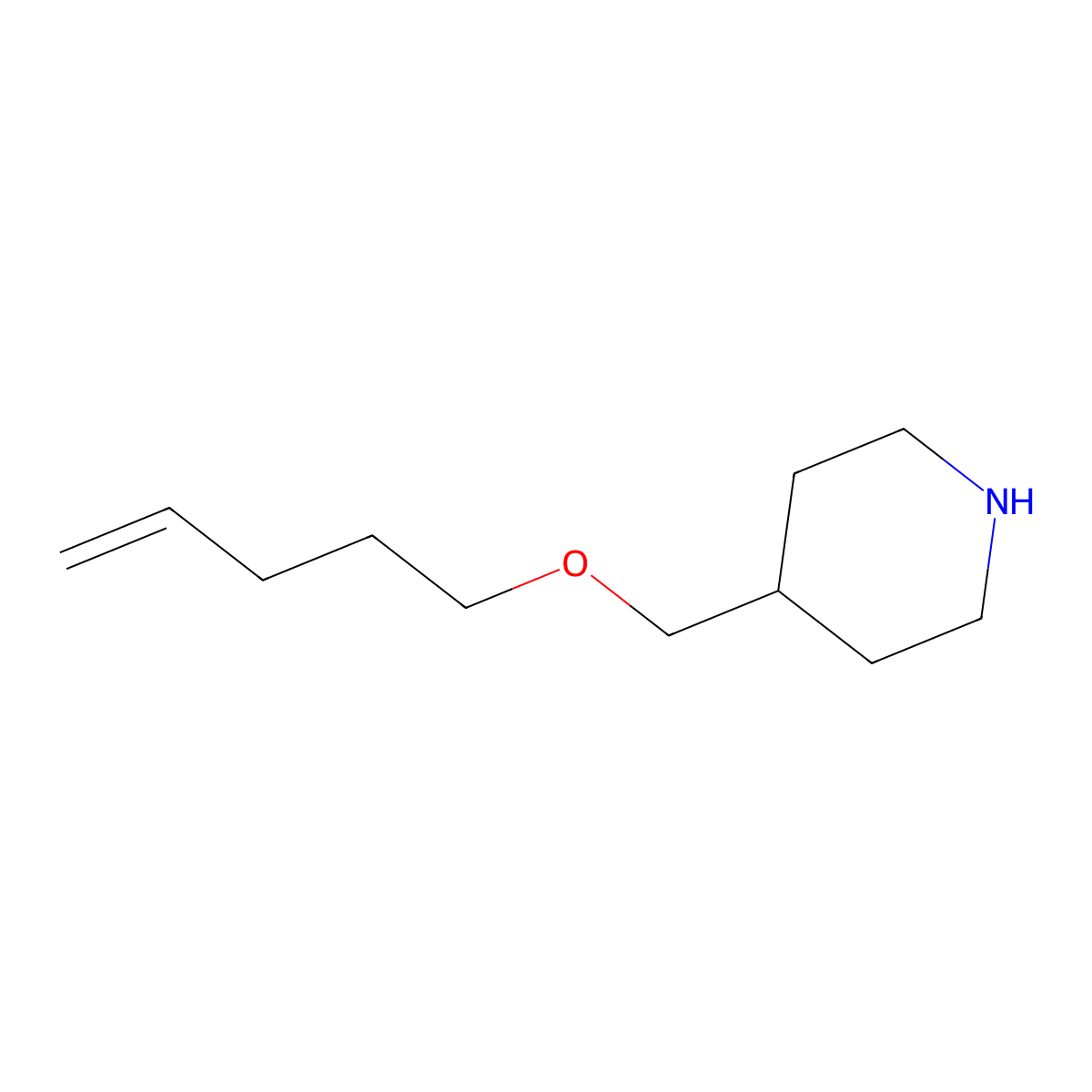 4-((Pent-4-enyloxy)methyl)piperidine molecular structure, CAS 1220172-70-2
