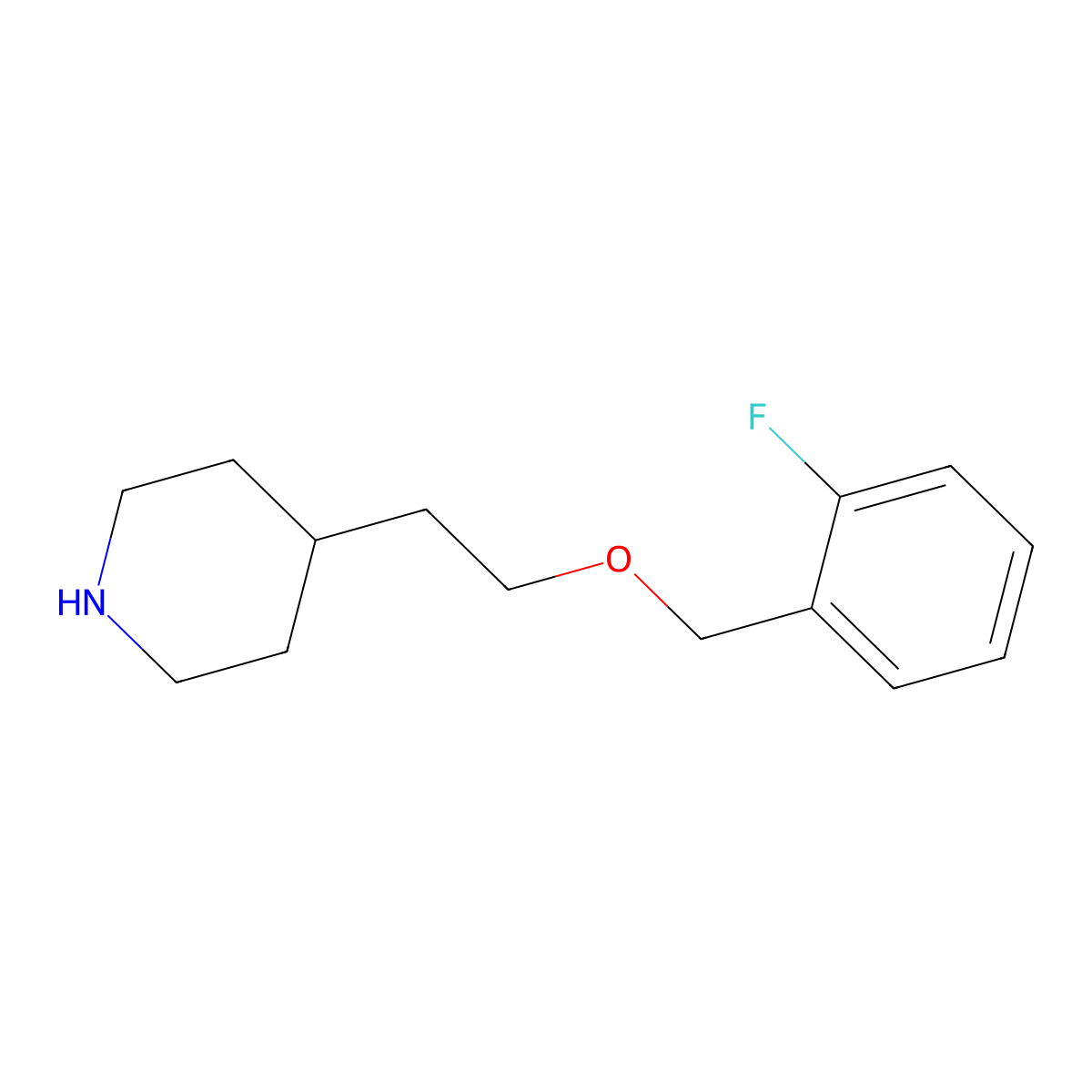 4-{2-[(2-Fluorophenyl)methoxy]ethyl}piperidine molecular structure, CAS 1220172-77-9