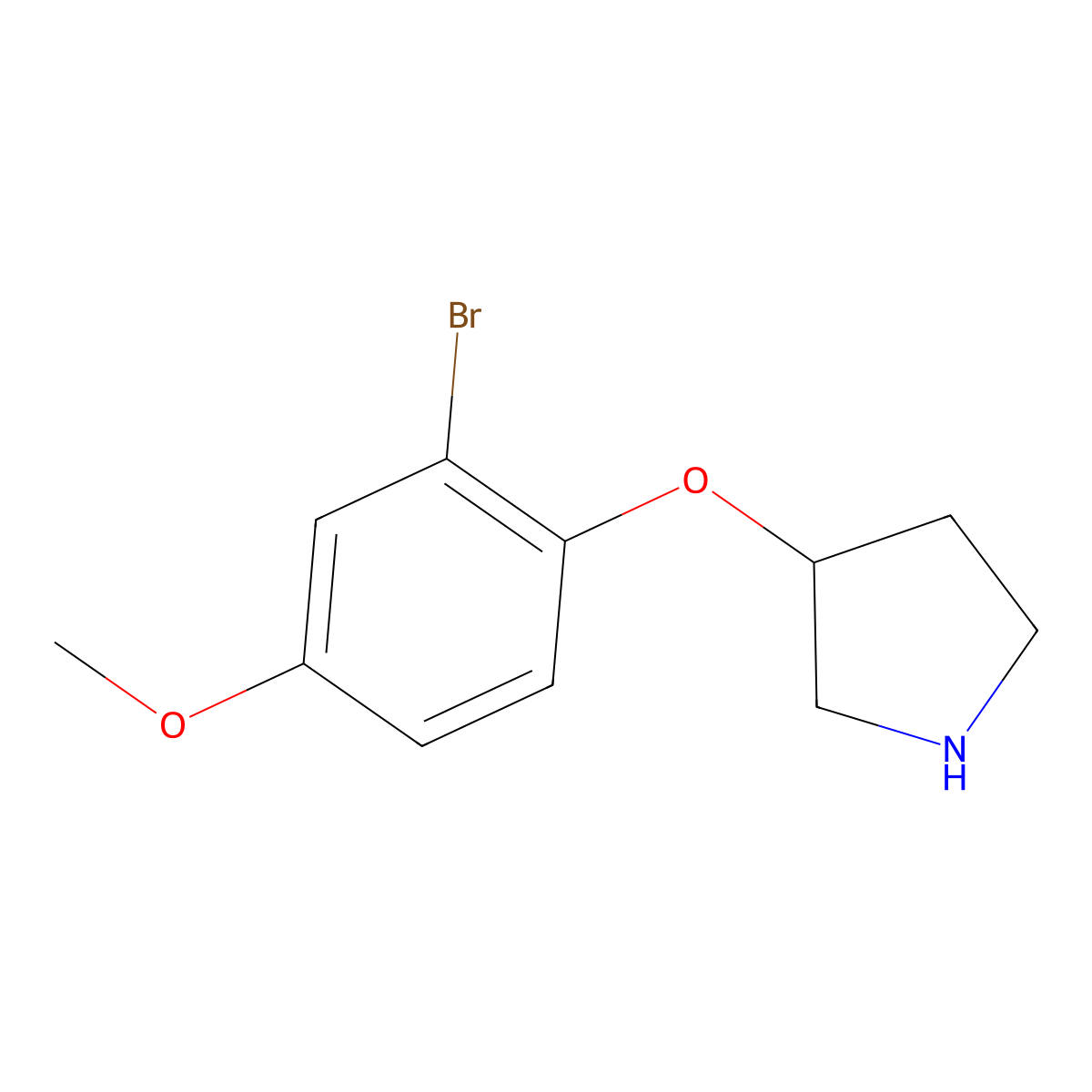 3-(2-Bromo-4-methoxyphenoxy)pyrrolidine molecular structure, CAS 1220174-42-4