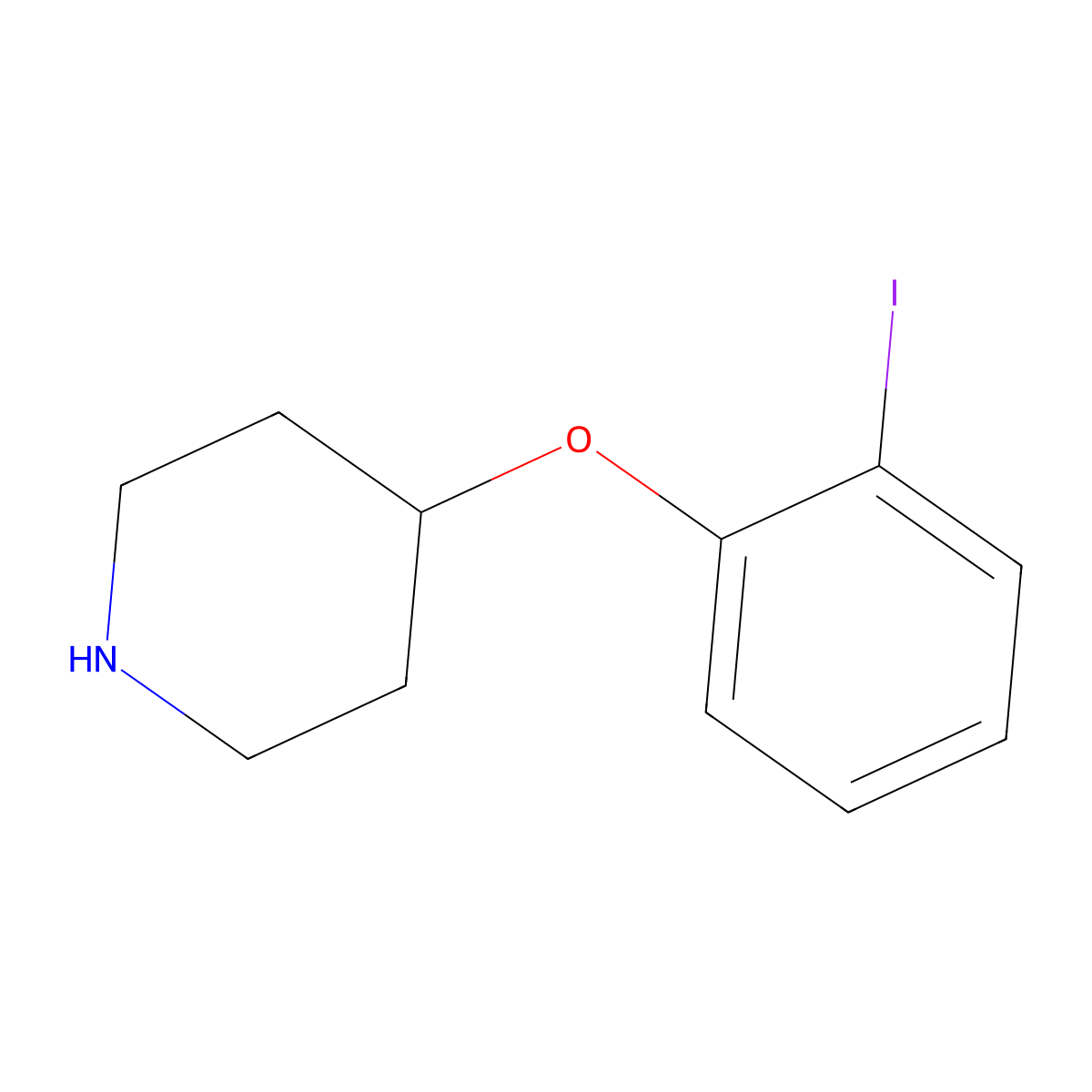4-(2-Iodophenoxy)piperidine molecular structure, CAS 1220175-12-1