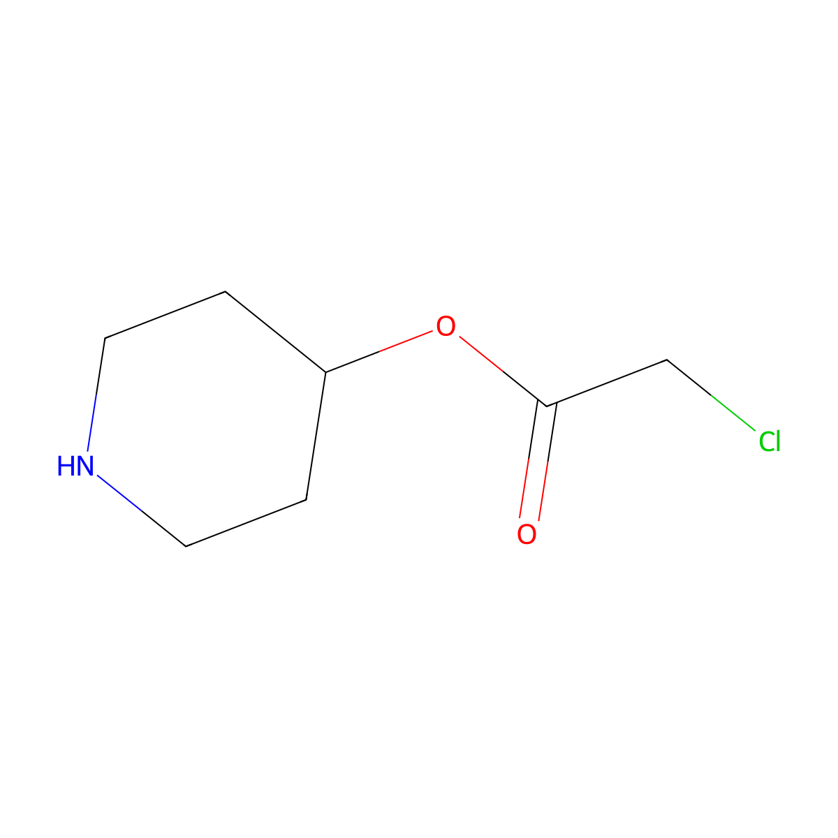 Piperidin-4-yl 2-chloroacetate molecular structure, CAS 1220175-49-4