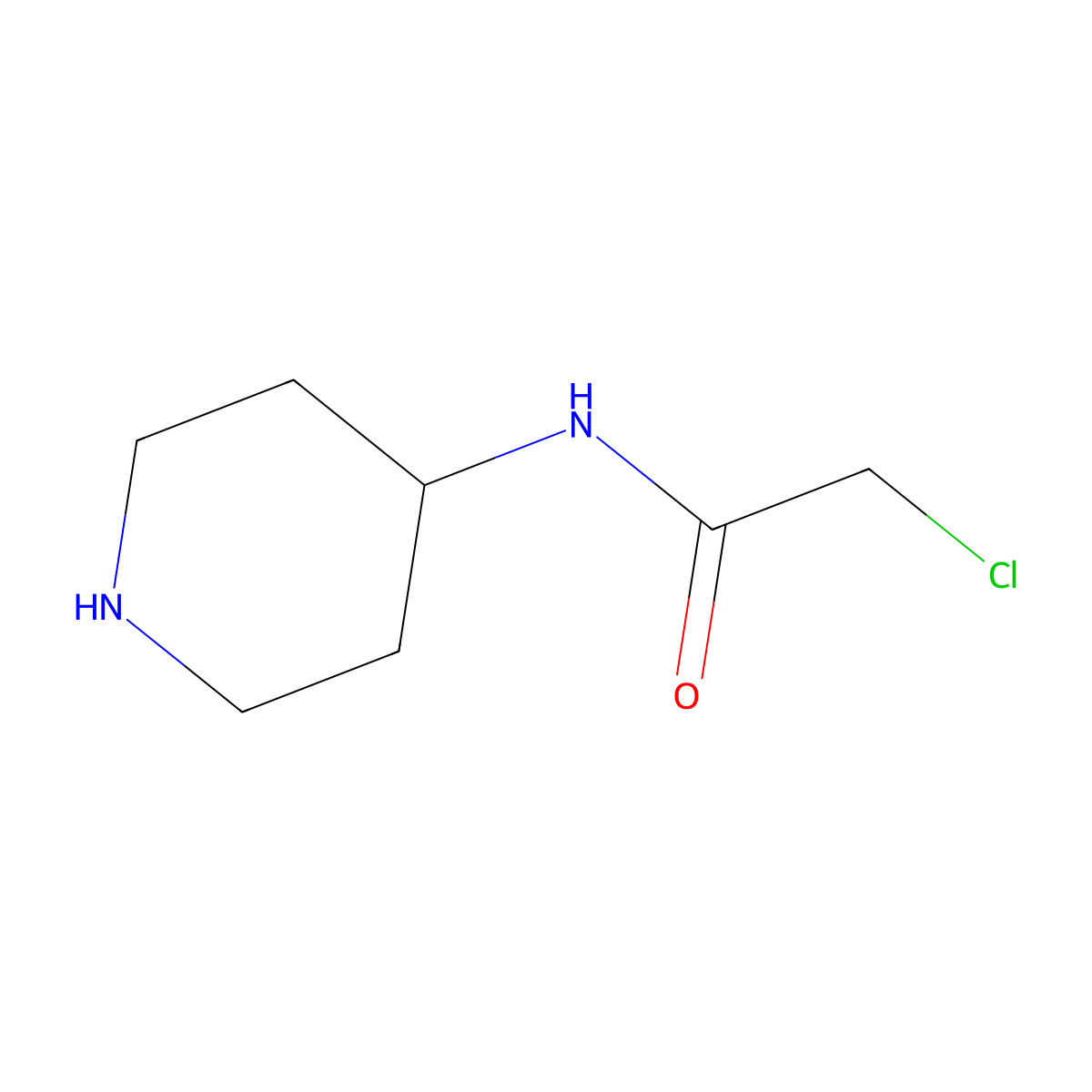 2-chloro-N-(piperidin-4-yl)acetamide molecular structure, CAS 1220175-55-2