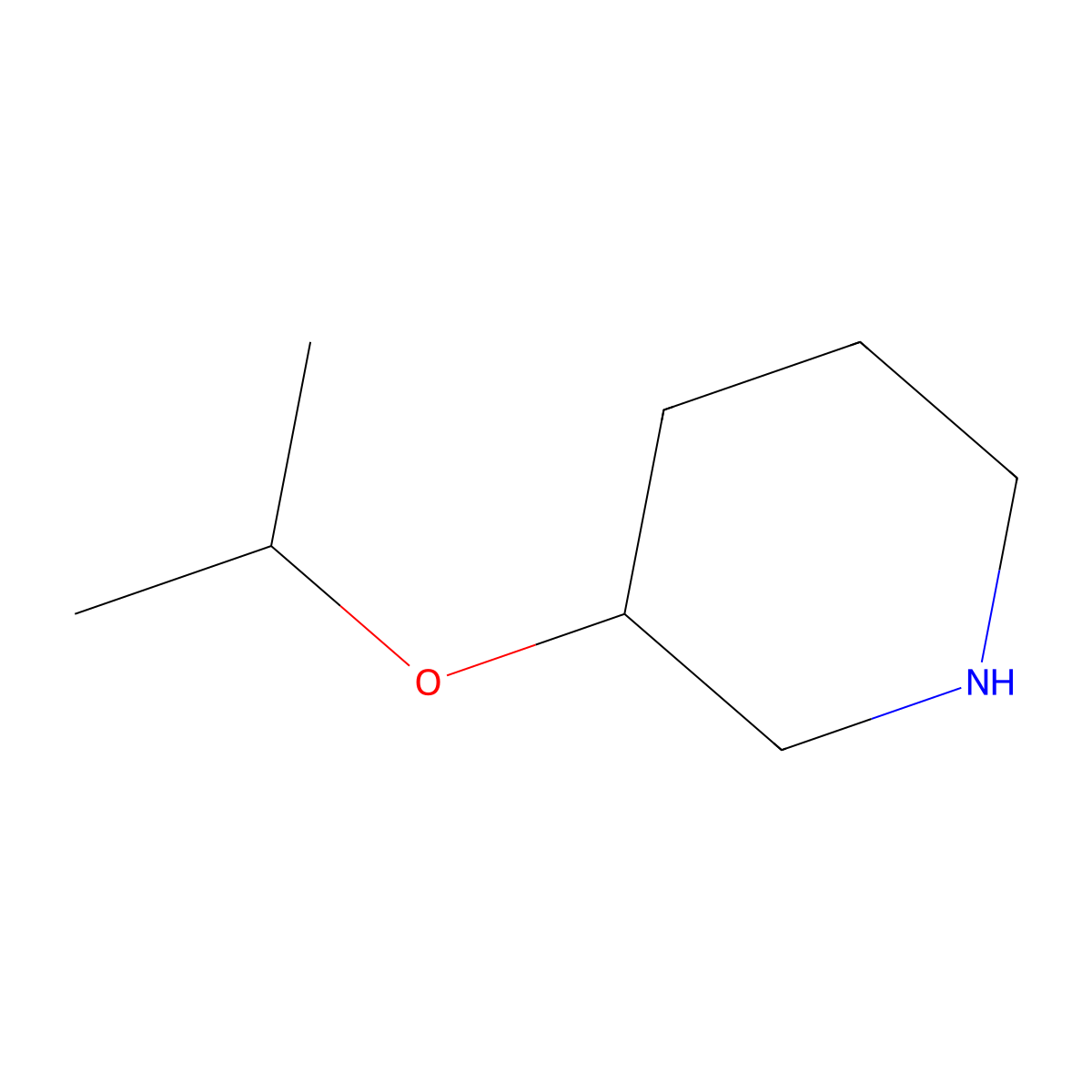 3-(Propan-2-yloxy)piperidine molecular structure, CAS 1220175-72-3