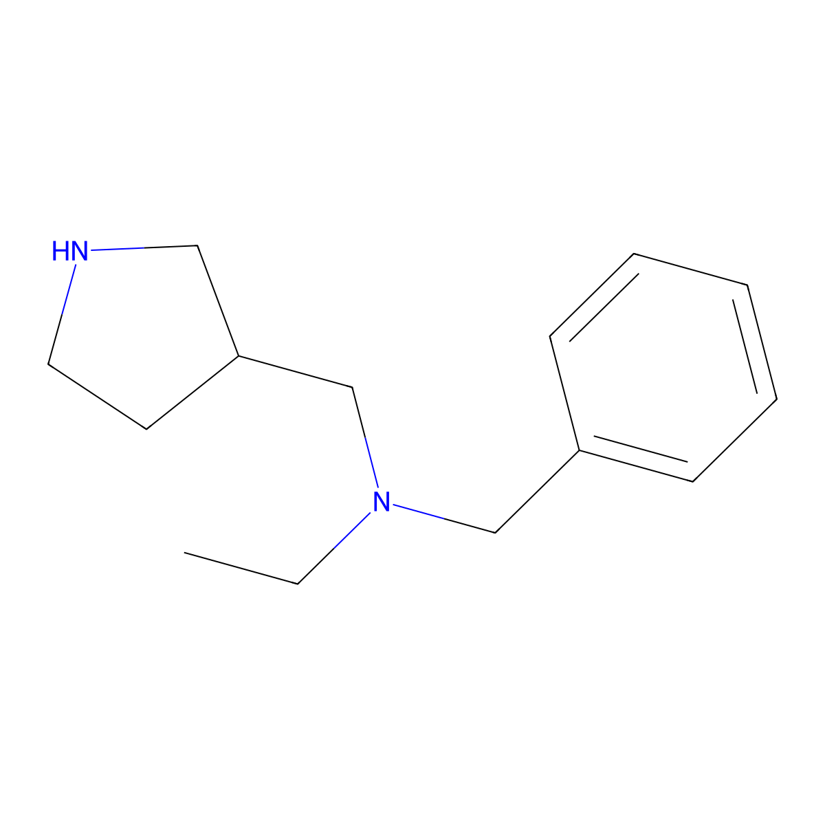 N-benzyl-N-(pyrrolidin-3-ylmethyl)ethanamine molecular structure, CAS 1220176-25-9