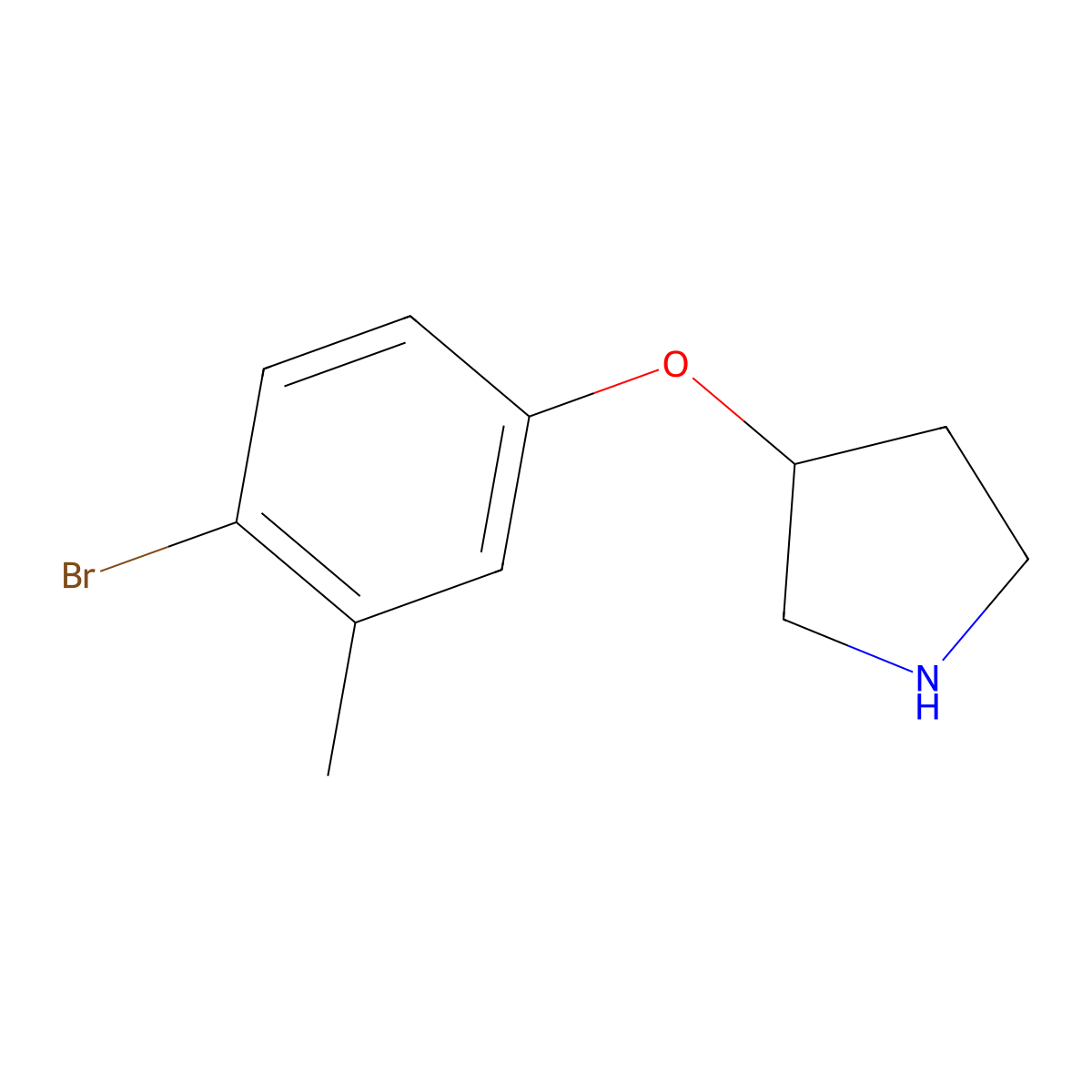 3-(4-Bromo-3-methylphenoxy)pyrrolidine molecular structure, CAS 1220176-27-1