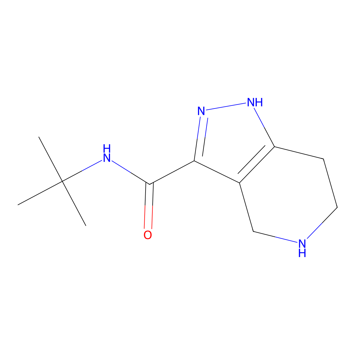 N-tert-butyl-1H,4H,5H,6H,7H-pyrazolo[4,3-c]pyridine-3-carboxamide molecular structure, CAS 1220176-46-4