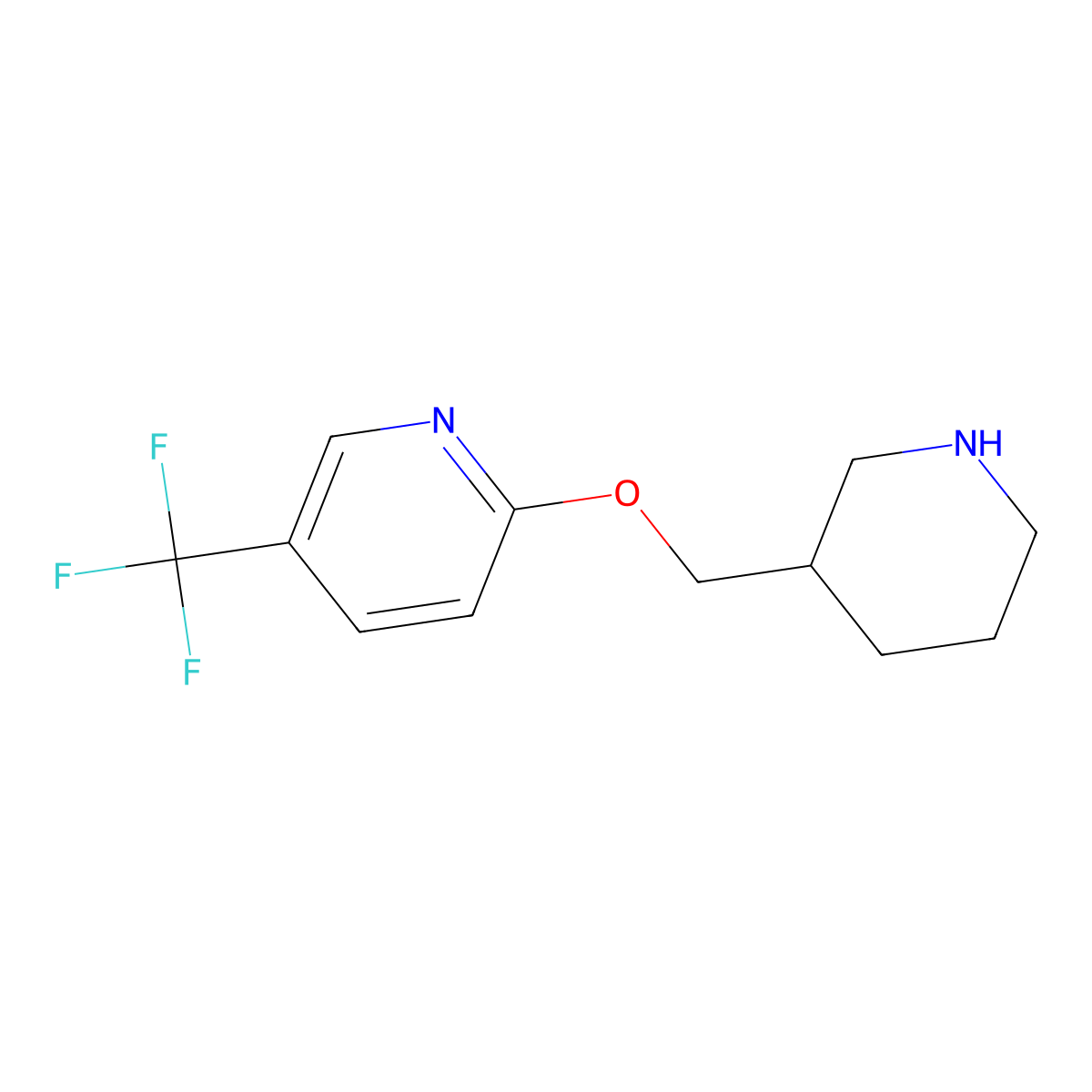 2-(Piperidin-3-ylmethoxy)-5-(trifluoromethyl)pyridine molecular structure, CAS 1220176-72-6