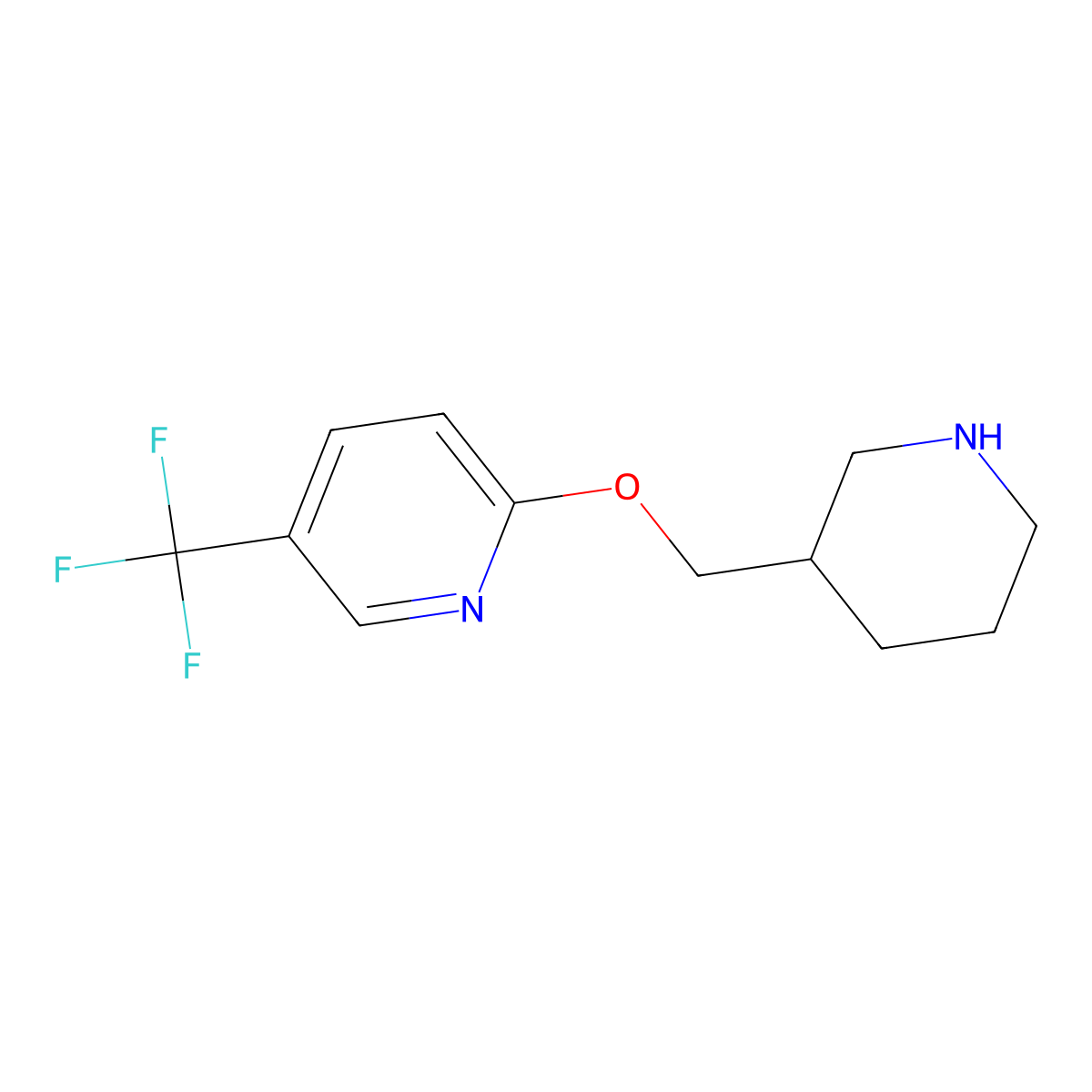 2-(Piperidin-3-ylmethoxy)-5-(trifluoromethyl)pyridine molecular structure, CAS 1220176-72-6