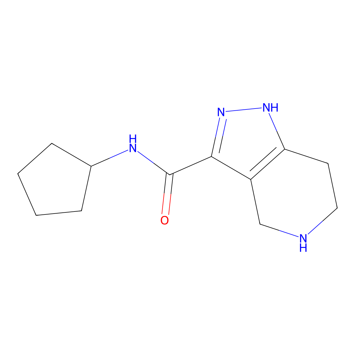 N-cyclopentyl-4,5,6,7-tetrahydro-1H-pyrazolo[4,3-c]pyridine-3-carboxamide molecular structure, CAS 1220176-74-8