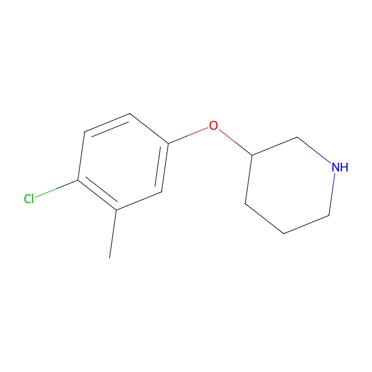 3-(4-Chloro-3-methylphenoxy)piperidine molecular structure, CAS 1220176-89-5