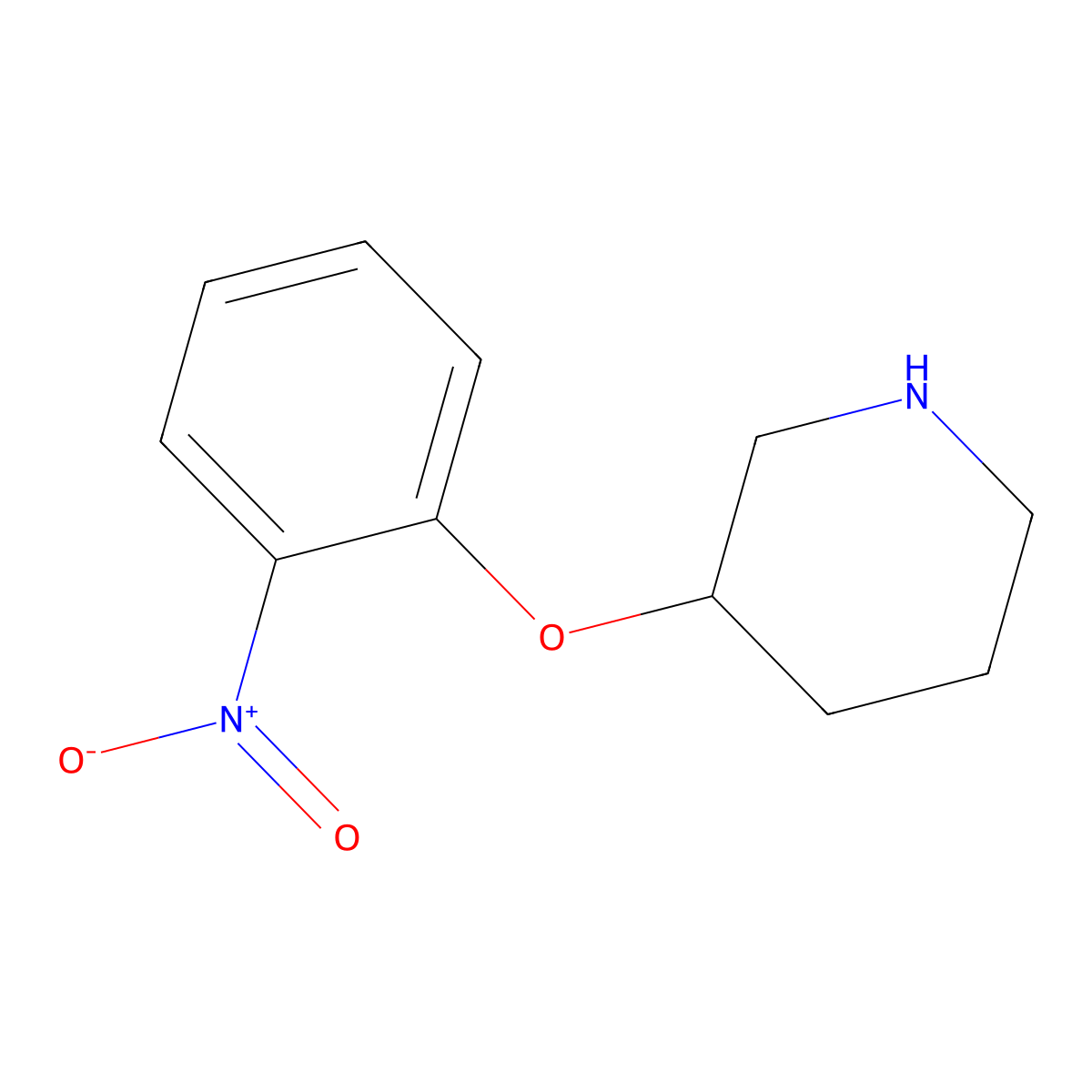 3-(2-Nitrophenoxy)piperidine molecular structure, CAS 1220177-12-7