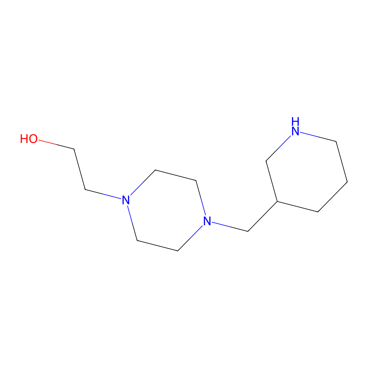 2-(4-(Piperidin-3-ylmethyl)piperazin-1-yl)ethan-1-ol molecular structure, CAS 1220177-31-0