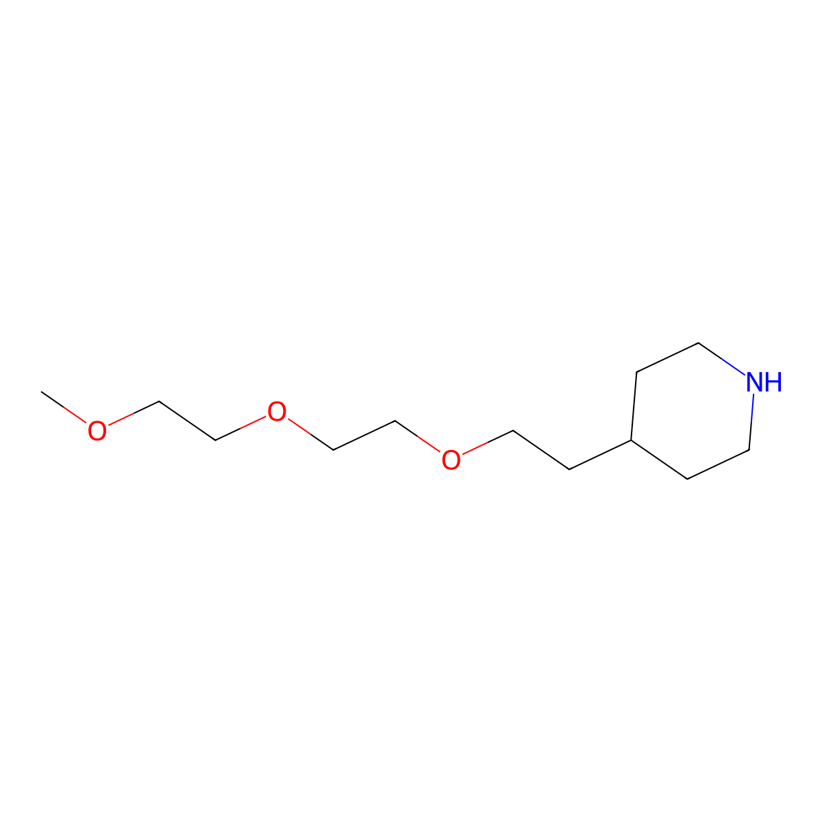 4-(2-(2-(2-Methoxyethoxy)ethoxy)ethyl)piperidine molecular structure, CAS 1220178-01-7