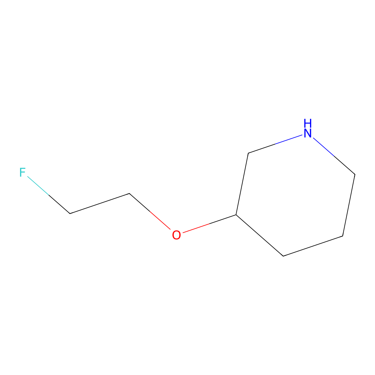 3-(2-Fluoroethoxy)piperidine molecular structure, CAS 1220179-25-8