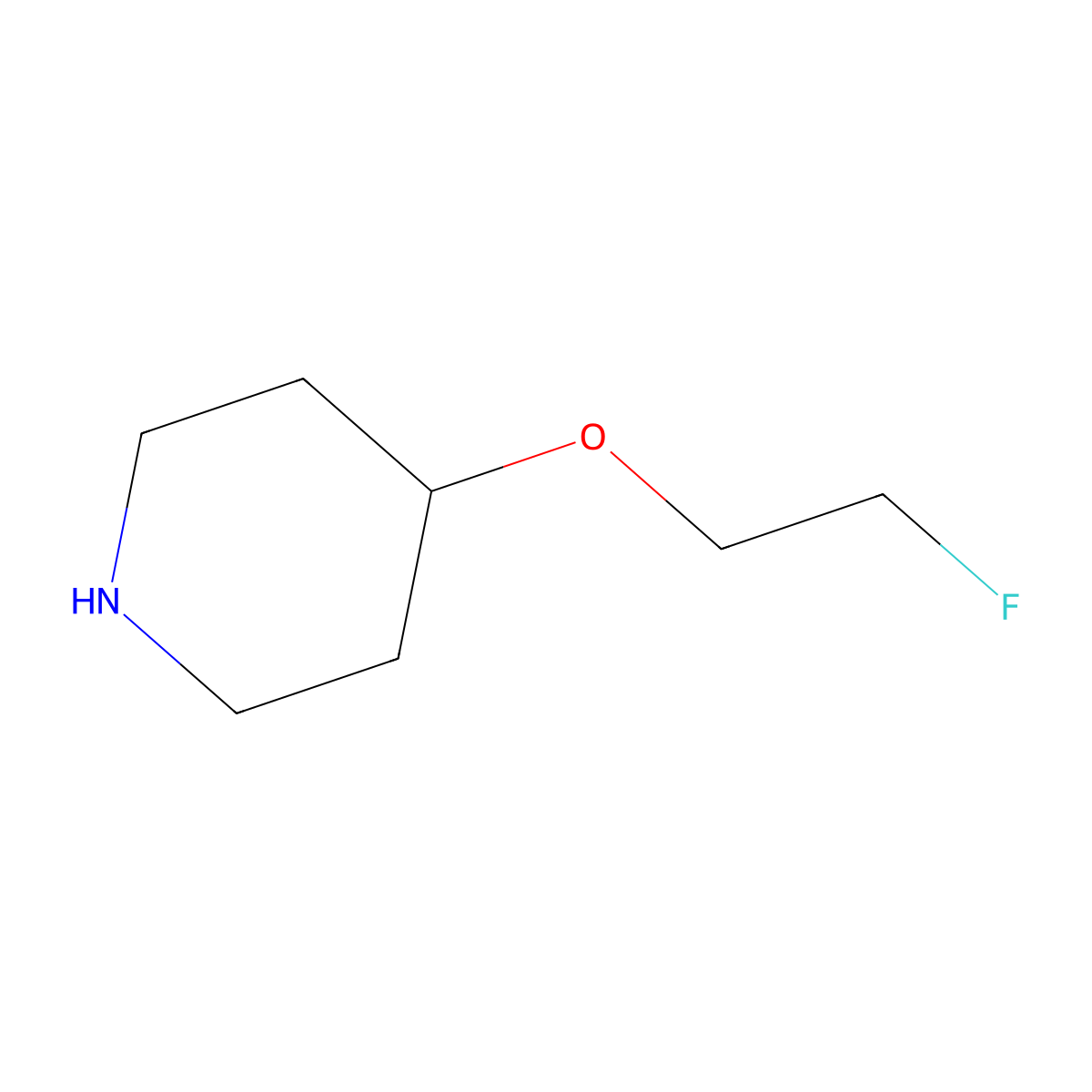 4-(2-Fluoroethoxy)piperidine molecular structure, CAS 1220179-26-9