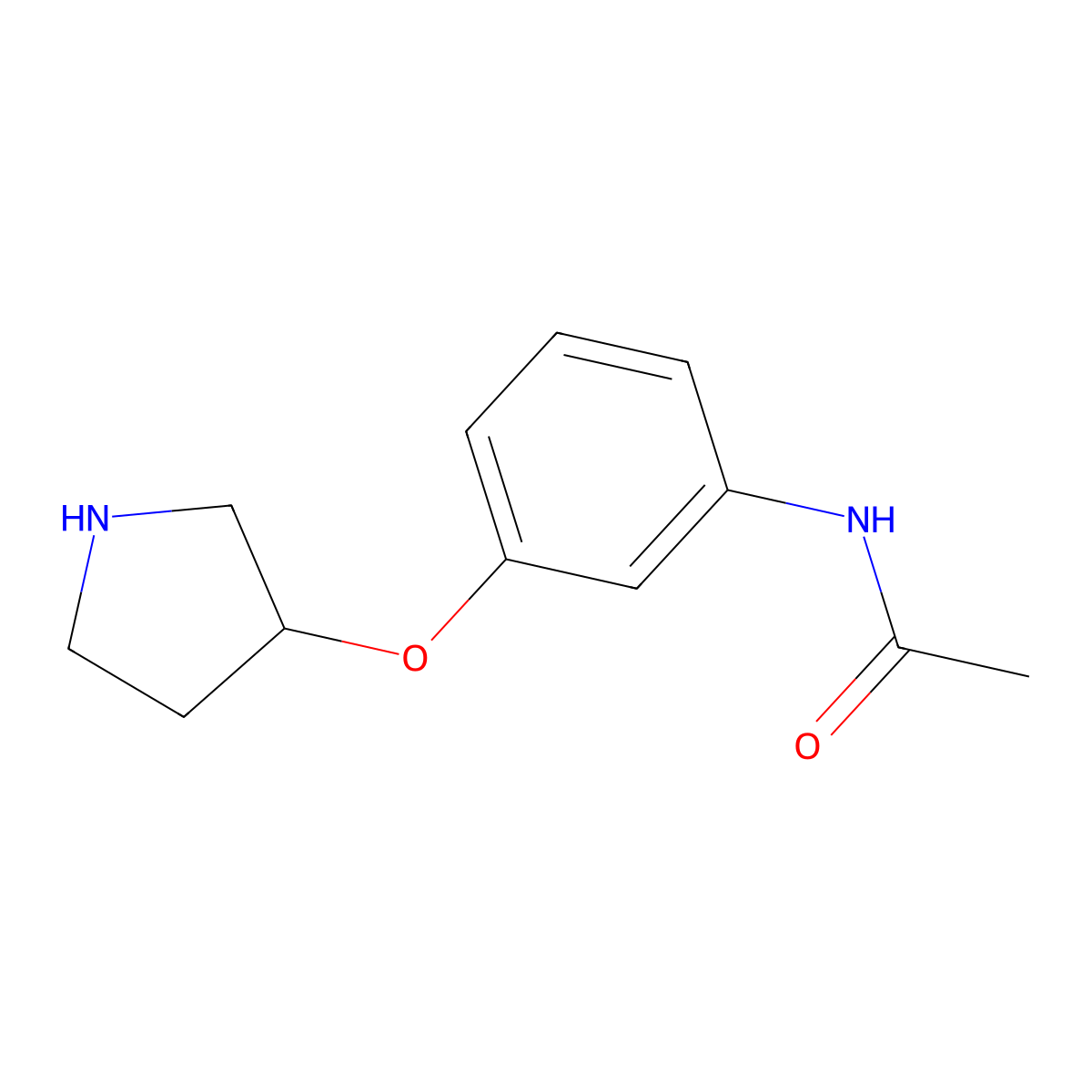 N-[3-(Pyrrolidin-3-yloxy)phenyl]acetamide molecular structure, CAS 1220179-40-7