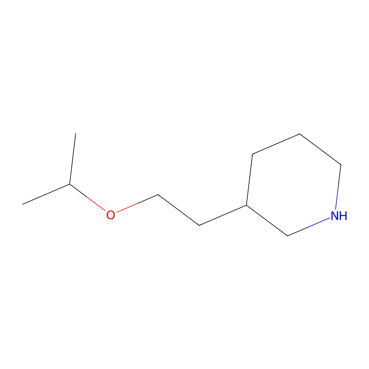 3-[2-(Propan-2-yloxy)ethyl]piperidine molecular structure, CAS 1220179-85-0