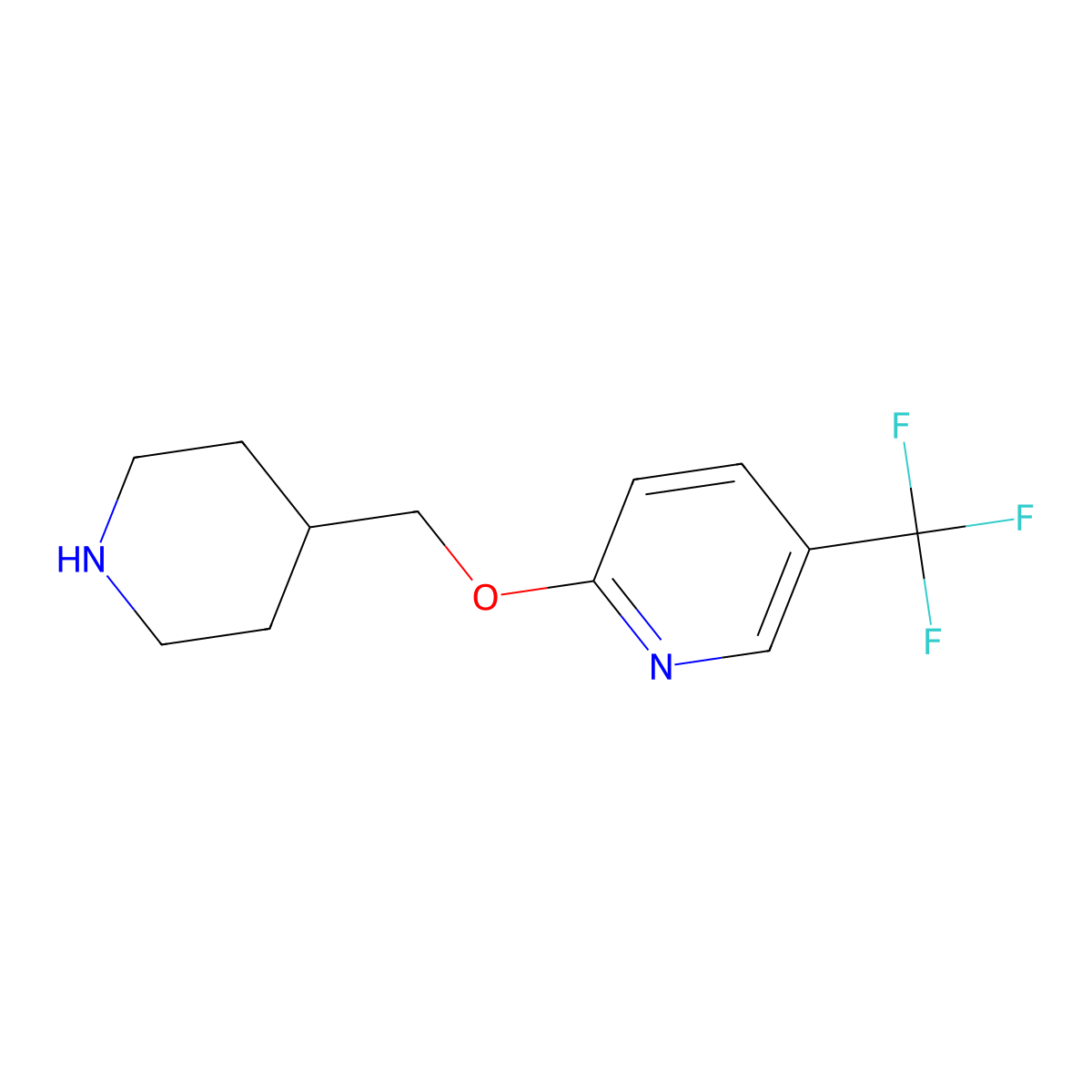 2-(Piperidin-4-ylmethoxy)-5-(trifluoromethyl)pyridine molecular structure, CAS 1220180-44-8