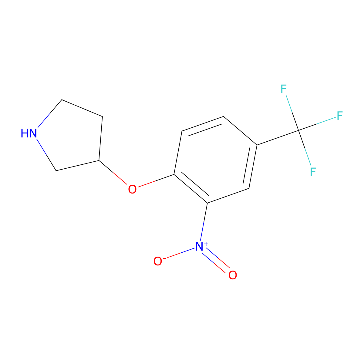 3-[2-Nitro-4-(trifluoromethyl)phenoxy]pyrrolidine molecular structure, CAS 1220180-49-3