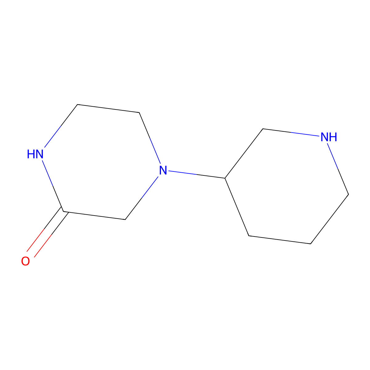 4-(Piperidin-3-yl)piperazin-2-one molecular structure, CAS 1220180-80-2