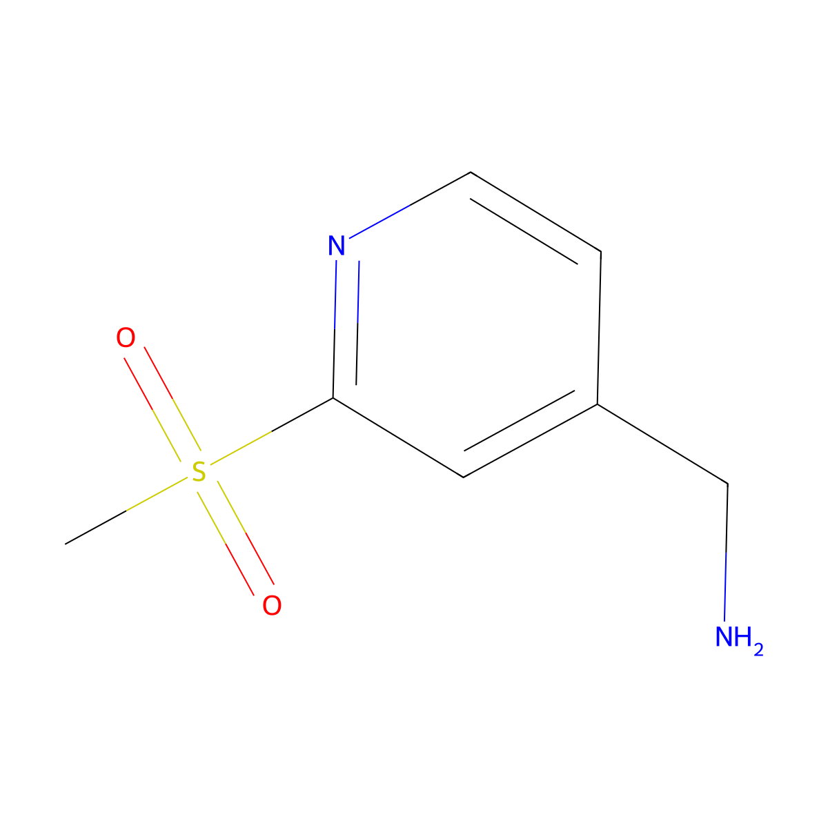 (2-(Methylsulfonyl)pyridin-4-yl)methanamine molecular structure, CAS 1220185-26-1