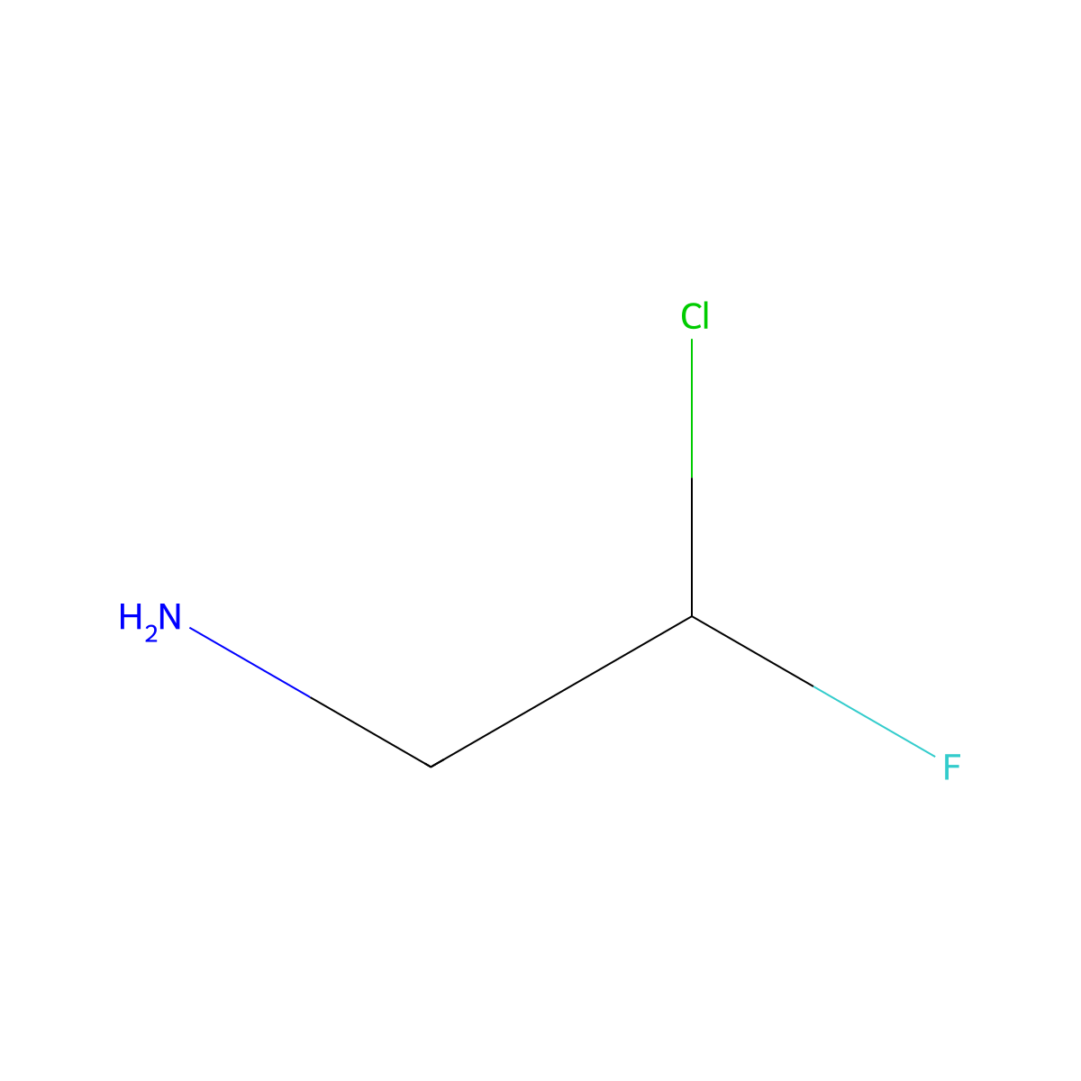 2-Chloro-2-fluoroethan-1-amine molecular structure, CAS 1220186-17-3
