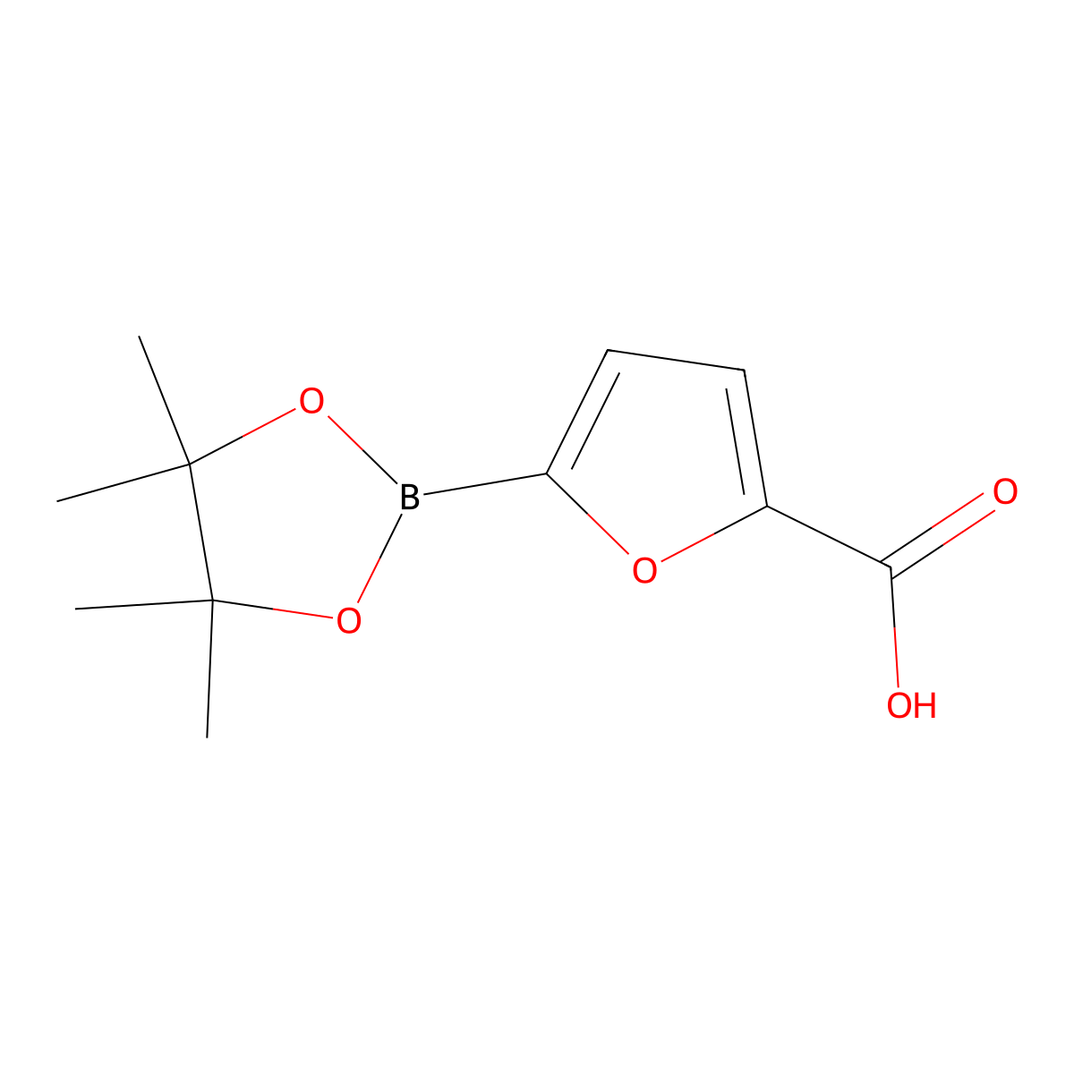 5-(4,4,5,5-Tetramethyl-1,3,2-dioxaborolan-2-YL)furan-2-carboxylic acid molecular structure, CAS 1220188-40-8