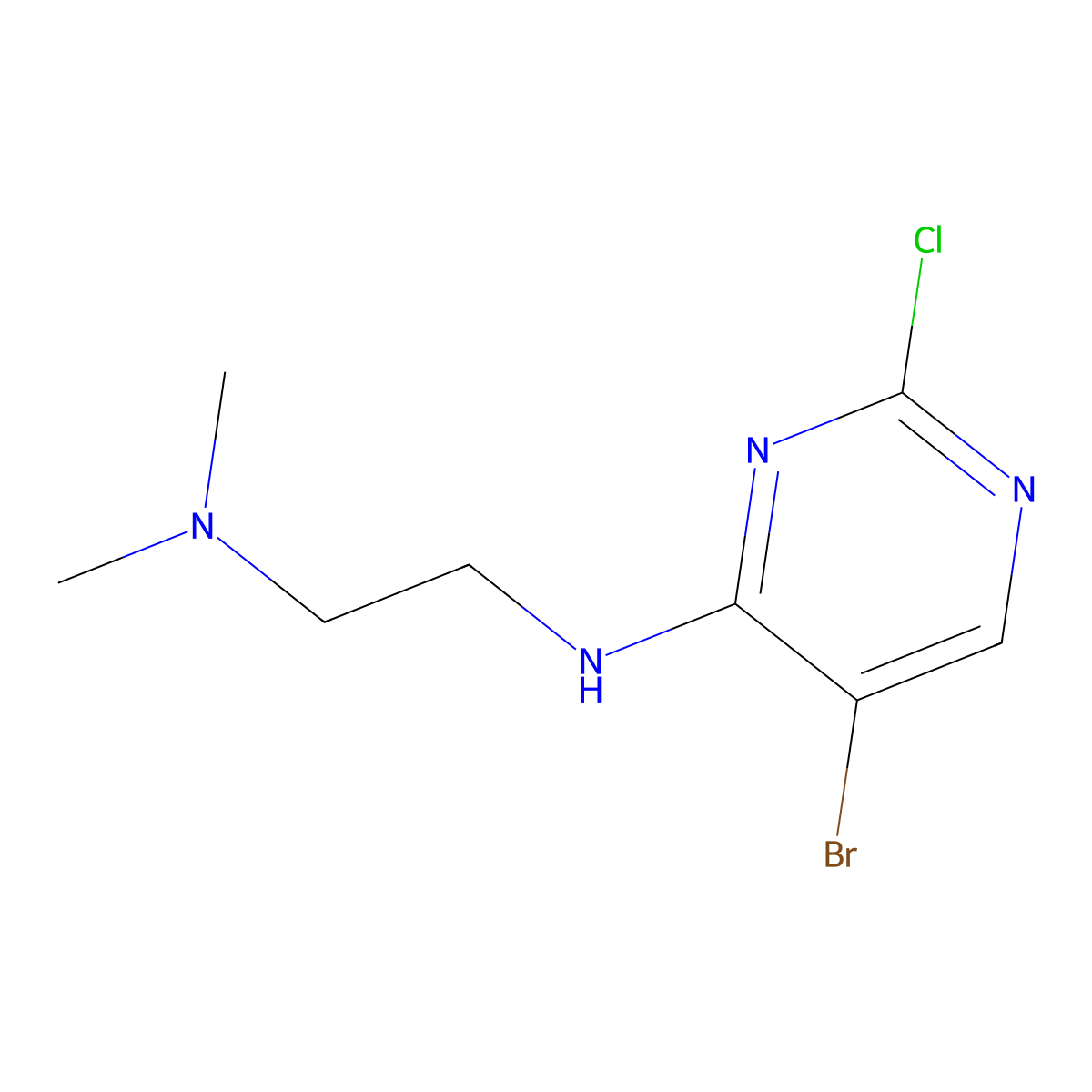 N-(5-bromo-2-chloropyrimidin-4-yl)-N',N'-dimethylethane-1,2-diamine molecular structure, CAS 1220188-42-0