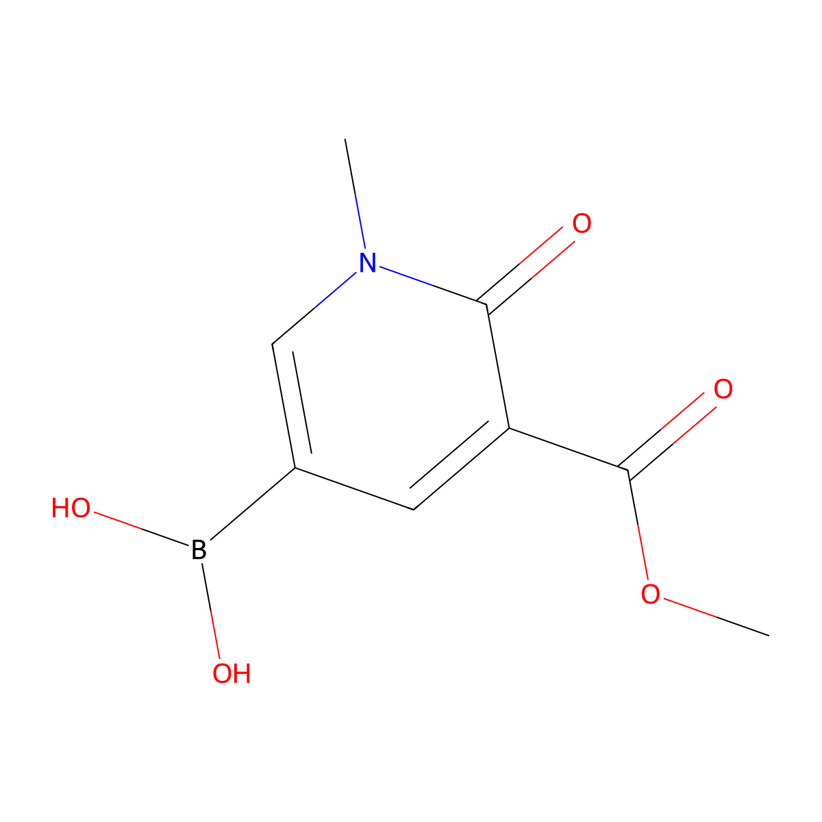 [5-(Methoxycarbonyl)-1-methyl-6-oxo-1,6-dihydropyridin-3-yl]boronic acid molecular structure, CAS 1220188-53-3