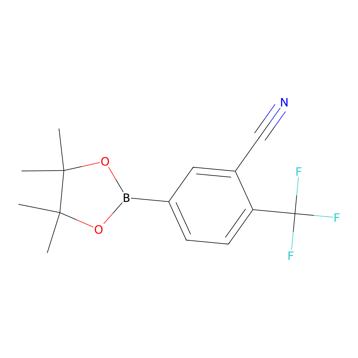 5-(4,4,5,5-Tetramethyl-1,3,2-dioxaborolan-2-yl)-2-(trifluoromethyl)benzonitrile molecular structure, CAS 1220219-14-6