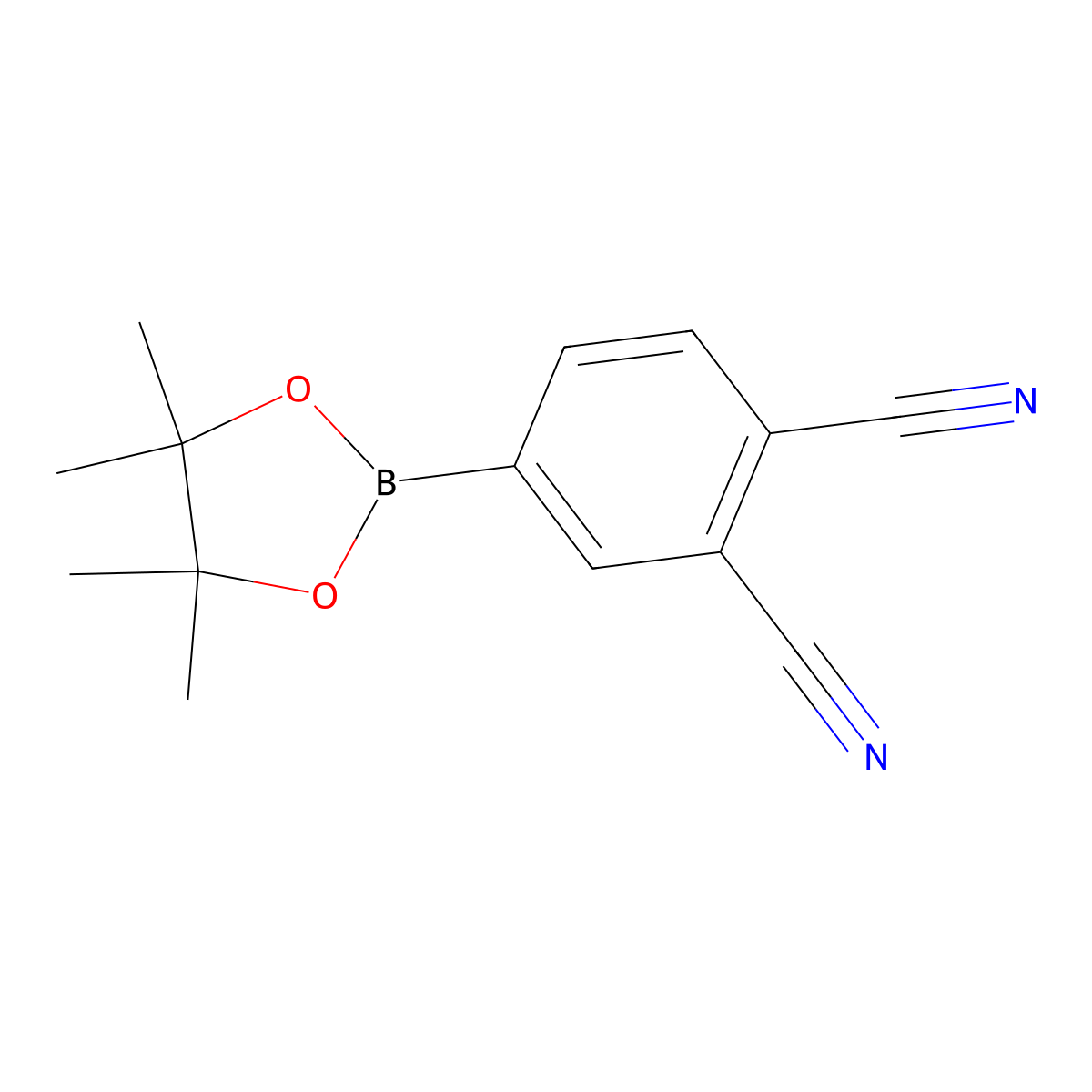 4-(4,4,5,5-Tetramethyl-1,3,2-dioxaborolan-2-yl)phthalonitrile molecular structure, CAS 1220219-29-3