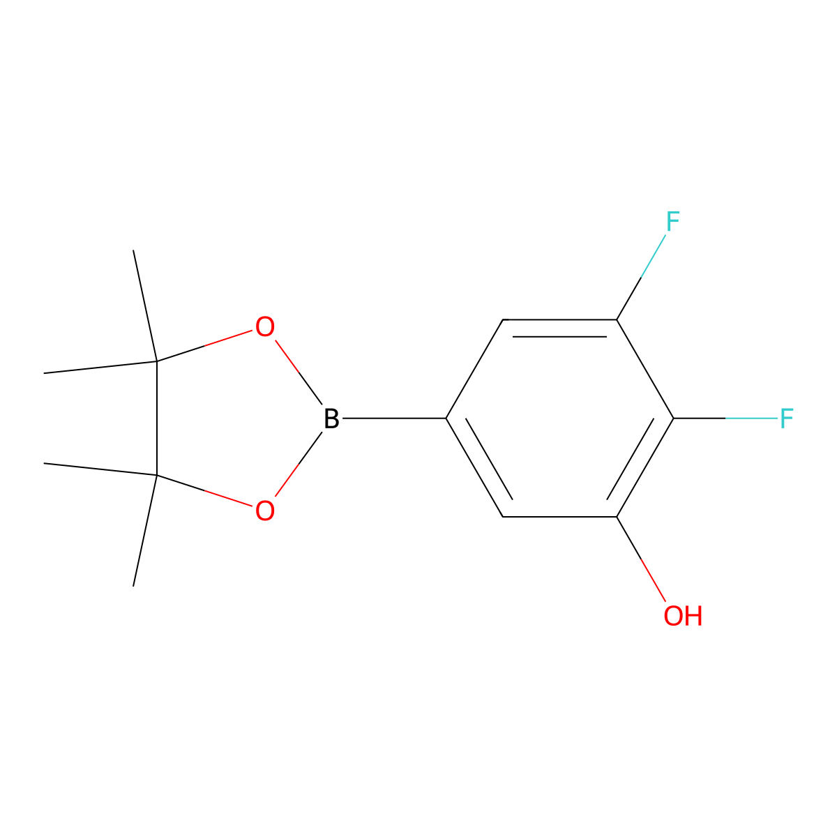 2,3-Difluoro-5-(4,4,5,5-tetramethyl-1,3,2-dioxaborolan-2-yl)phenol molecular structure, CAS 1220219-43-1