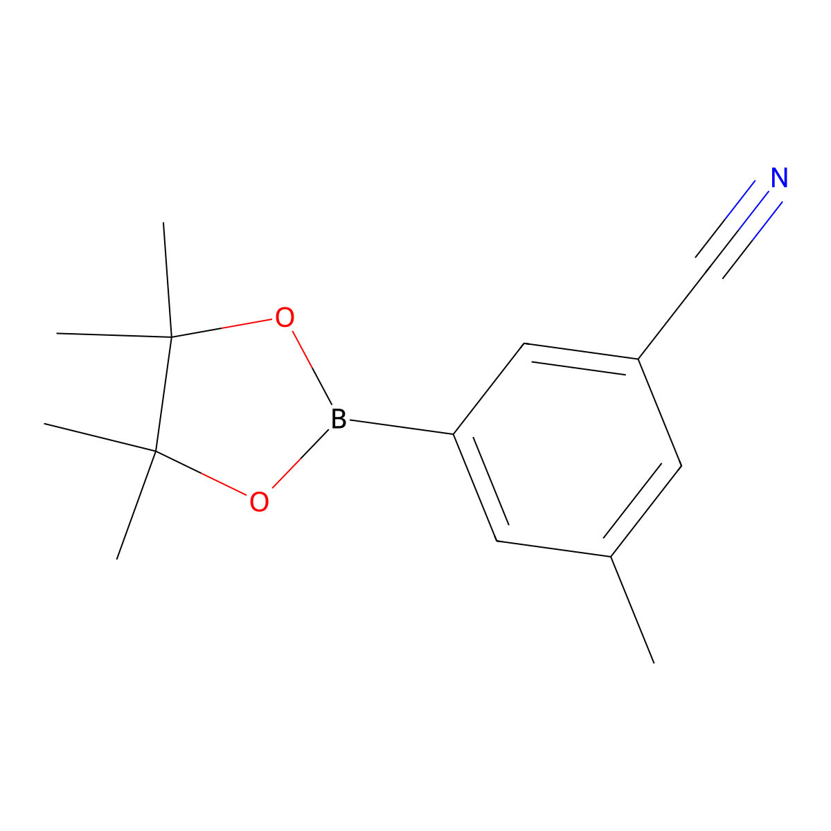 3-Methyl-5-(4,4,5,5-tetramethyl-1,3,2-dioxaborolan-2-yl)benzonitrile molecular structure, CAS 1220219-59-9