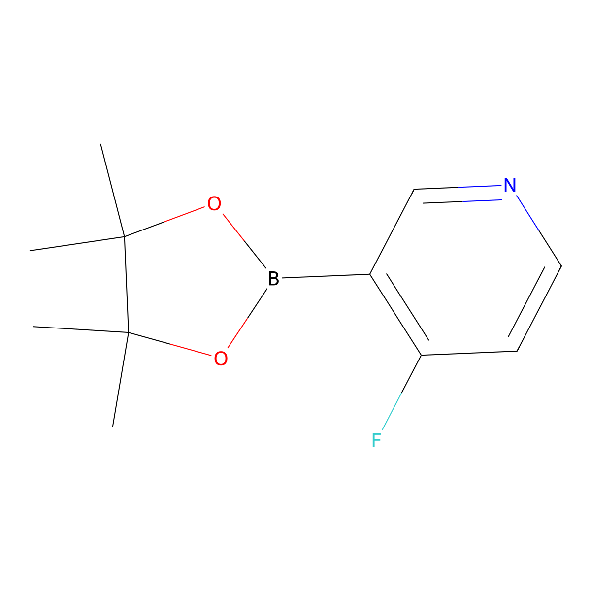4-Fluoro-3-(4,4,5,5-tetramethyl-1,3,2-dioxaborolan-2-yl)pyridine molecular structure, CAS 1220219-91-9